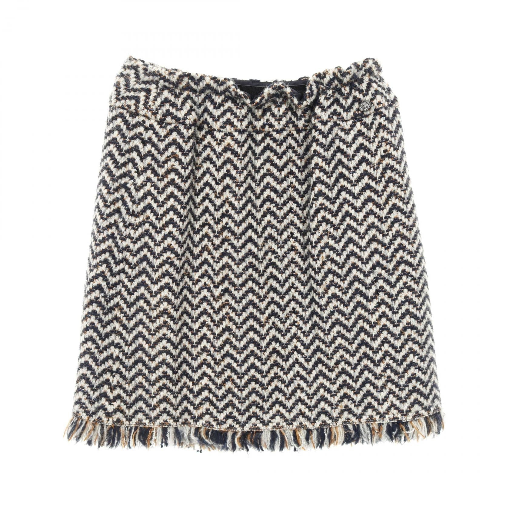Chanel Coco Mark Wool Nylon Skirt