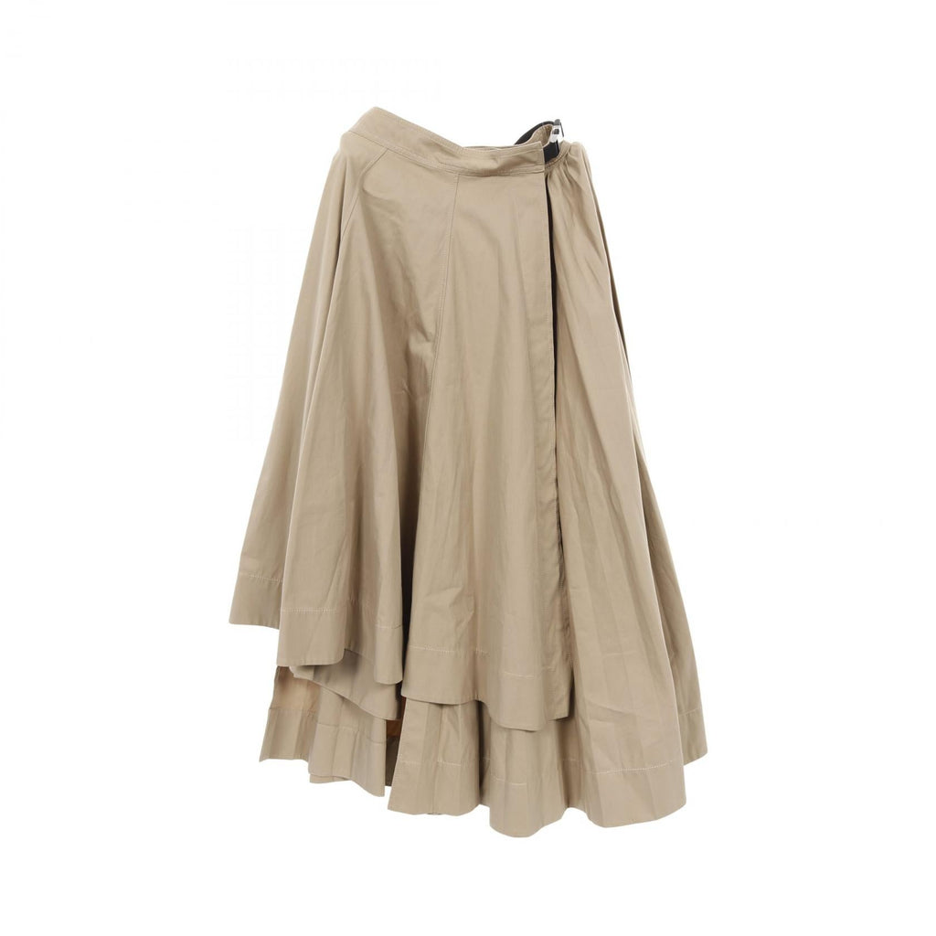 Dior Asymmetry Long Pleated Skirt Cotton Skirt