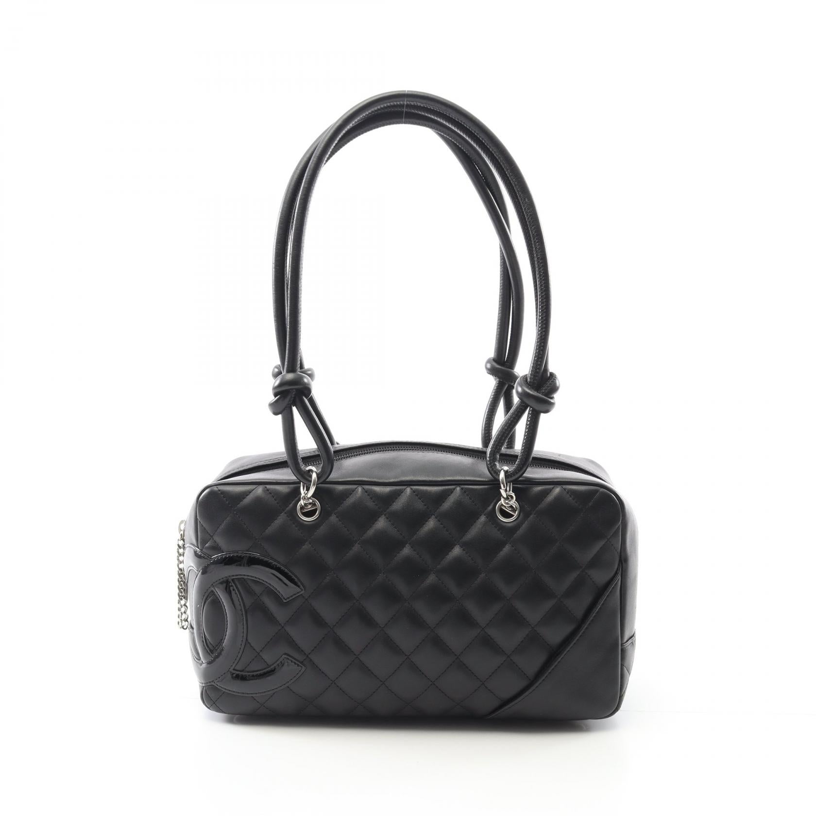 Chanel Cambon Line Calfskin Patent Leather 2way Shoulder Bag