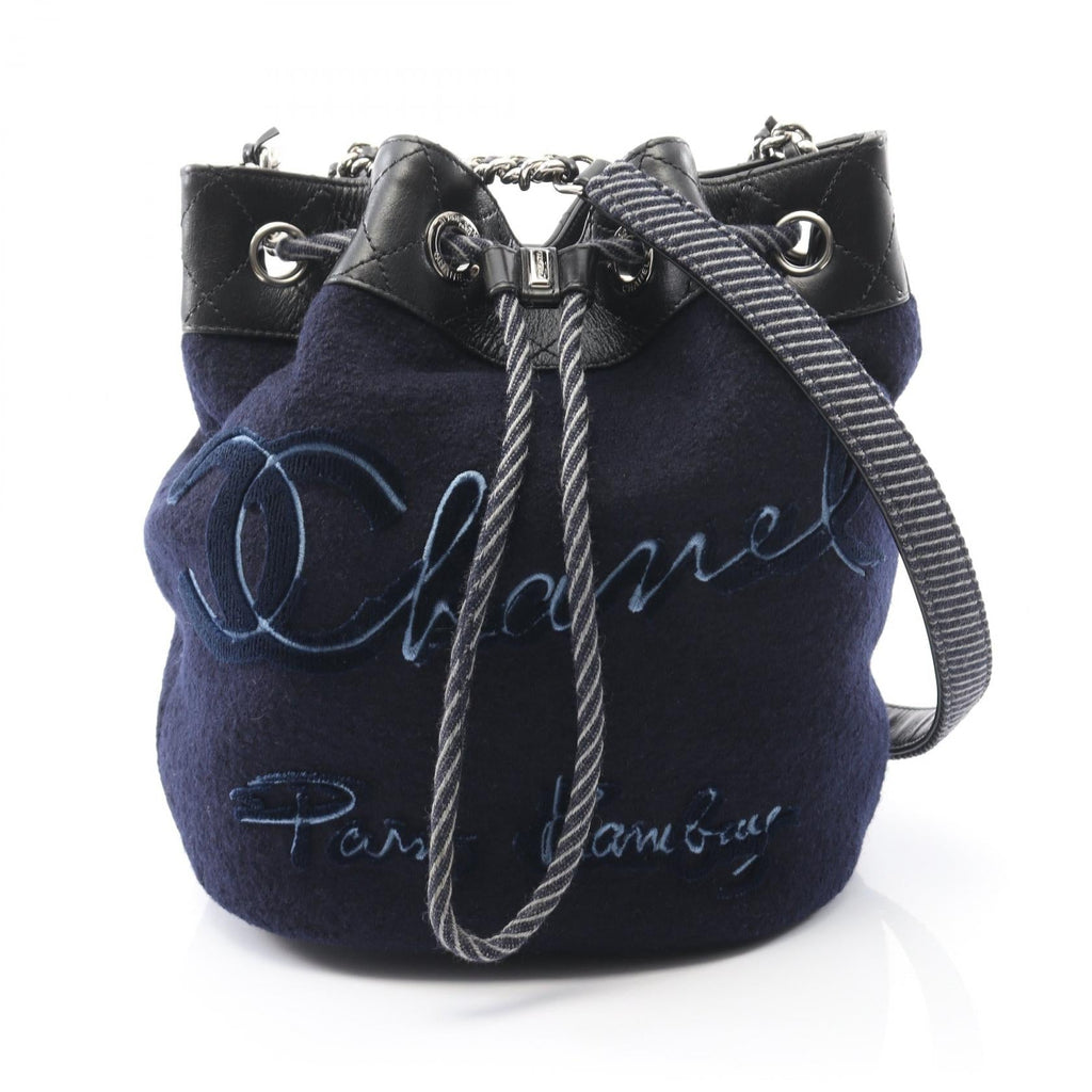 Chanel Embroidery Wool Leather Shoulder Bag