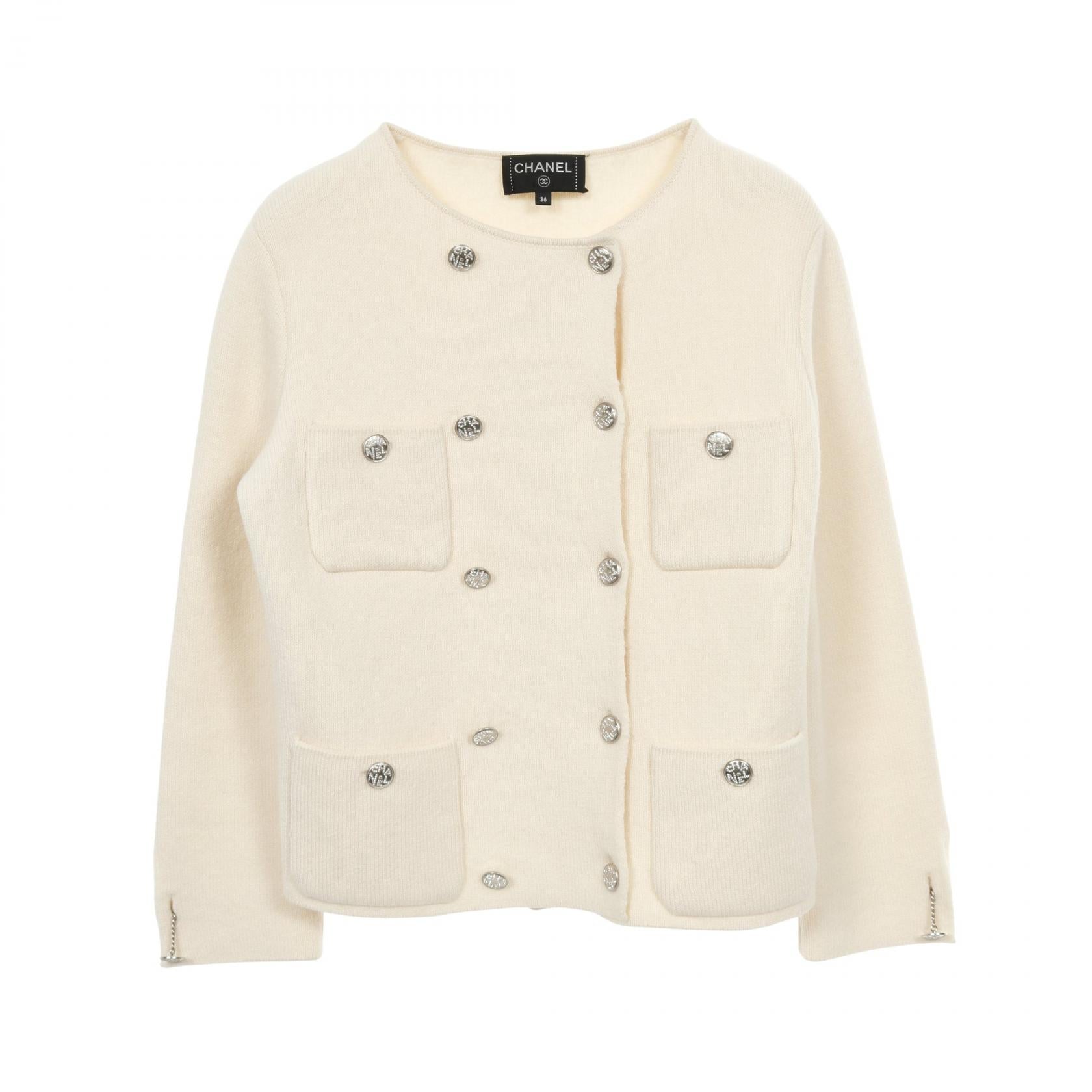 Chanel Coco Mark Cashmere Silk Knit Jacket