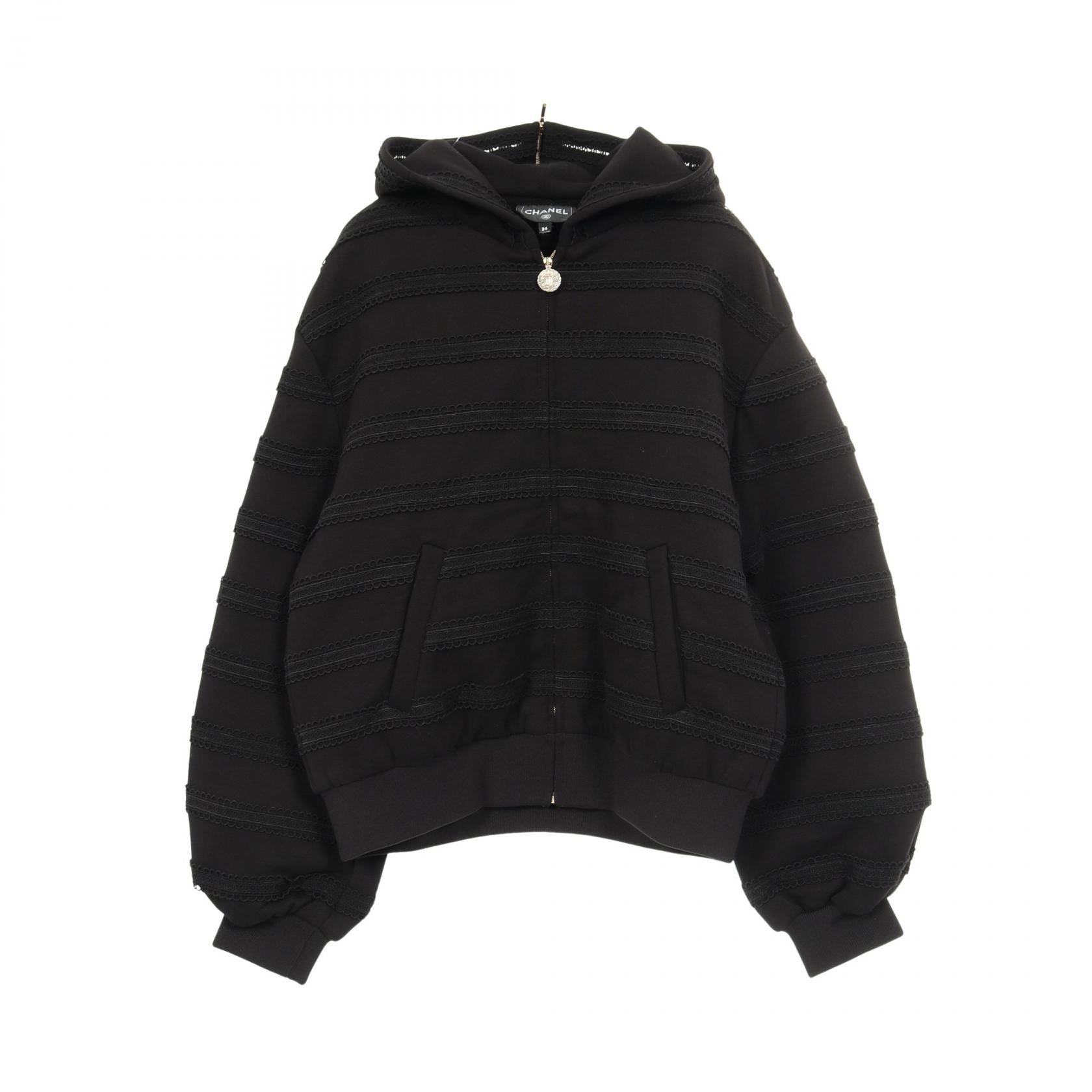 Chanel Coco Mark Lace Cotton Hoodie