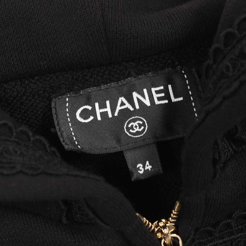 Chanel Coco Mark Lace Cotton Hoodie