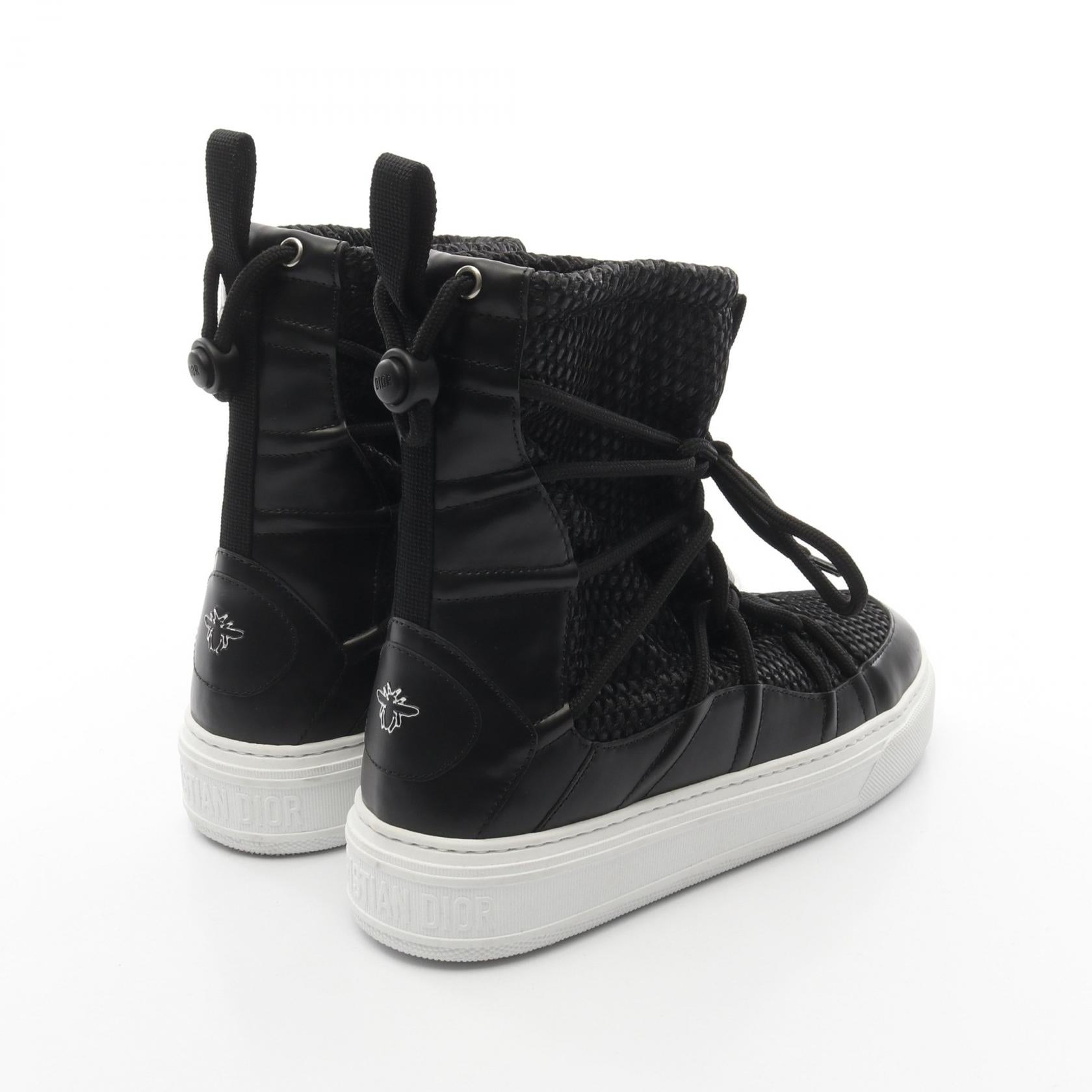 Christian Dior Mesh Leather Fabric Boots