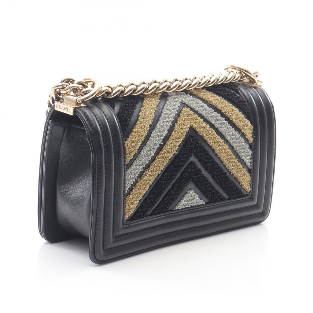Chanel Boy Chanel Leather Fabric Shoulder Bag