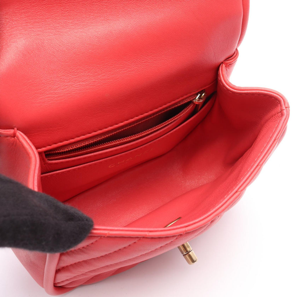 Chanel Chevron V Stitch Lambskin Shoulder Bag
