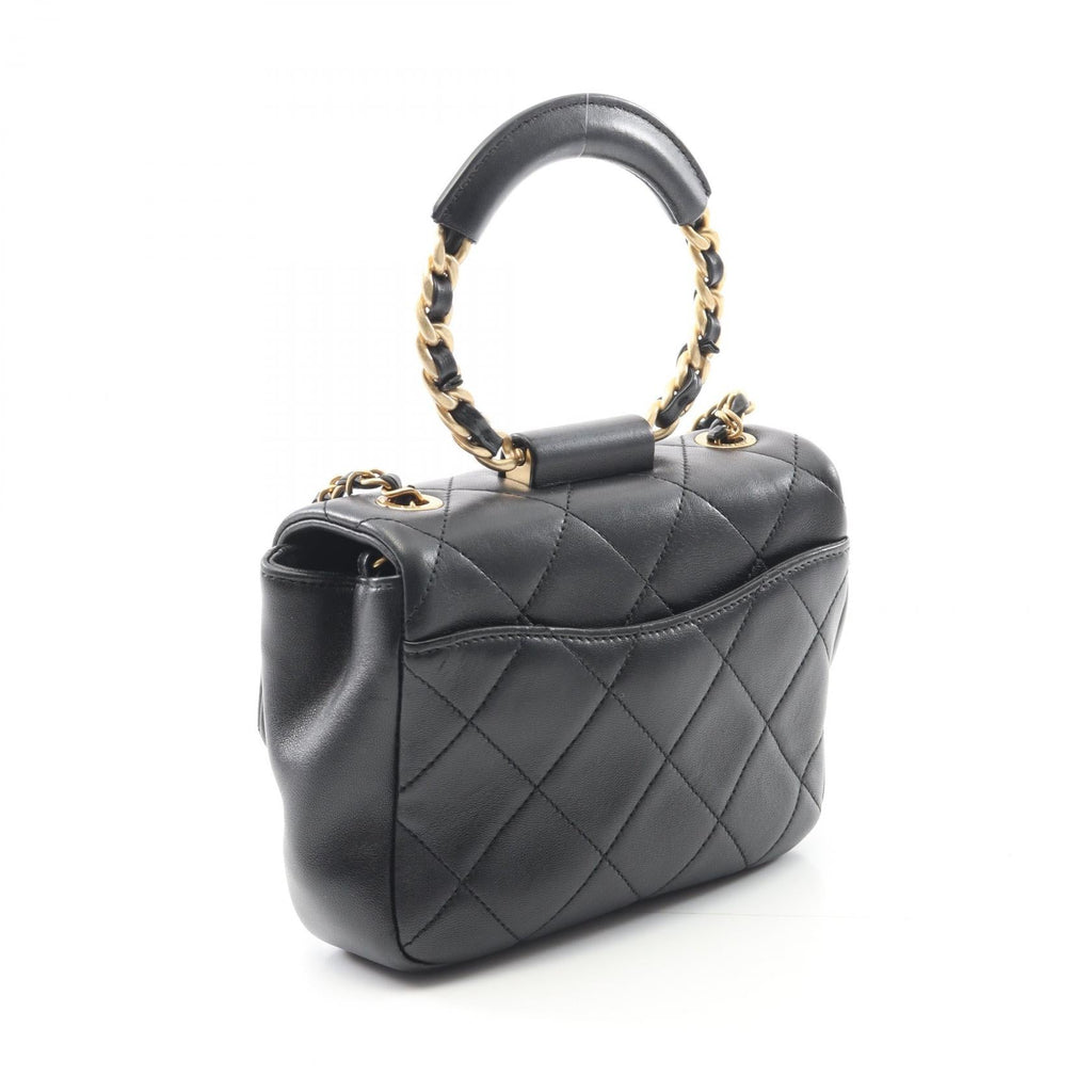 Chanel Top Handle Matelasse Lambskin 2way Shoulder Bag