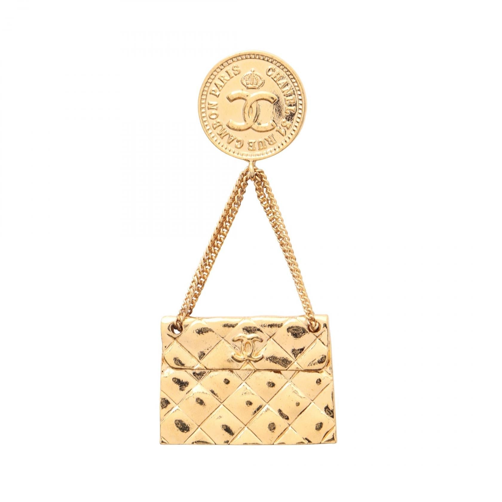 Chanel Coco Mark Matelasse Bag Motif Brooch Accessory