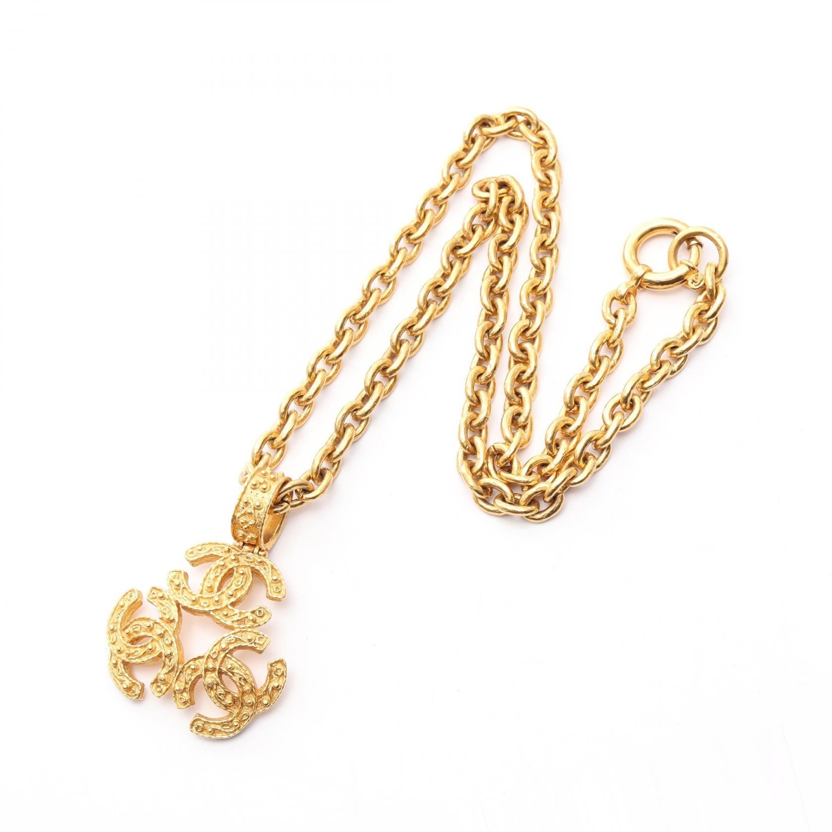Chanel Triple Coco Mark Necklace