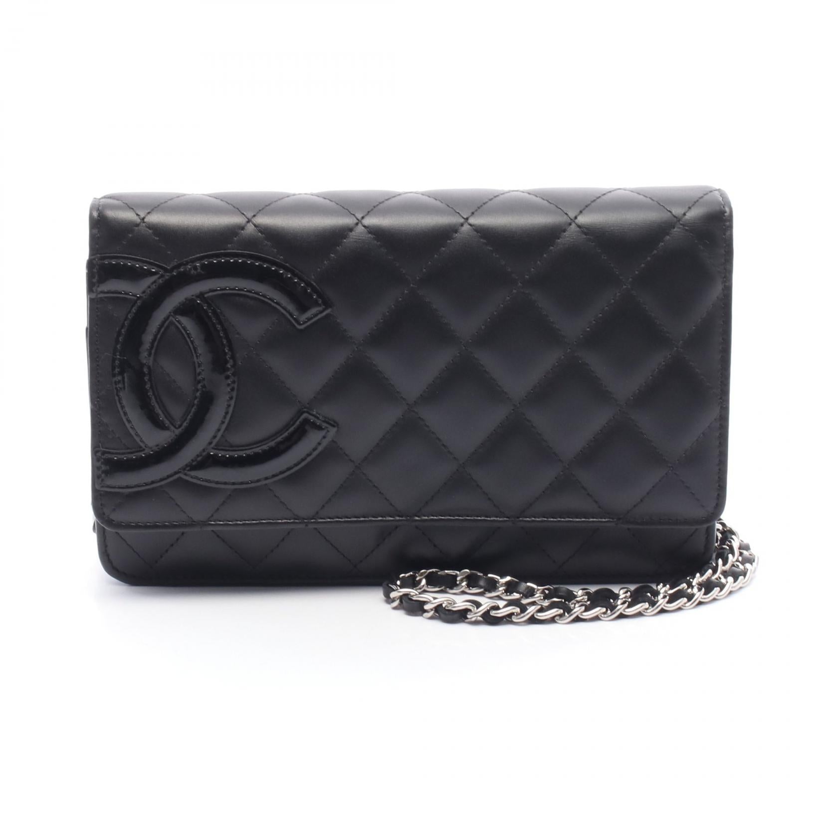 Chanel Cambon Line Leather Patent Leather Shoulder Bag