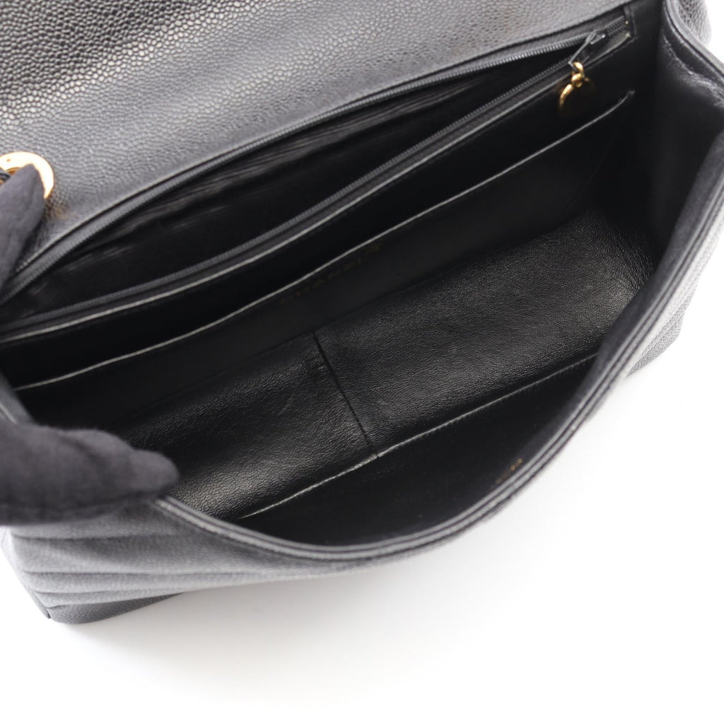 Chanel Coco Mark Bias Stitch Calf Shoulder Bag