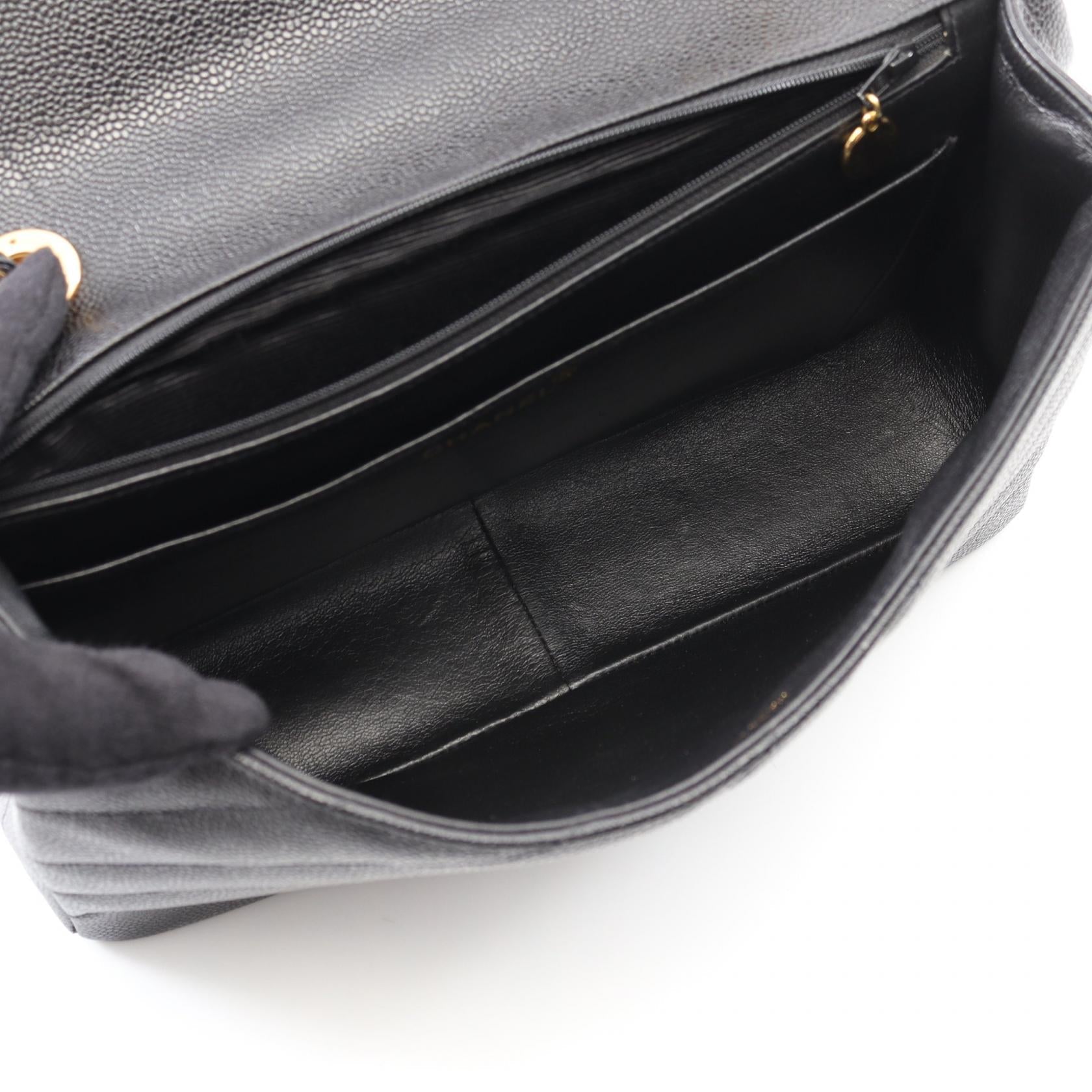 Chanel Coco Mark Bias Stitch Calf Shoulder Bag