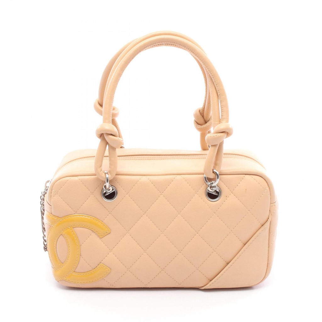 Chanel Cambon Line Leather Patent Leather Handbag