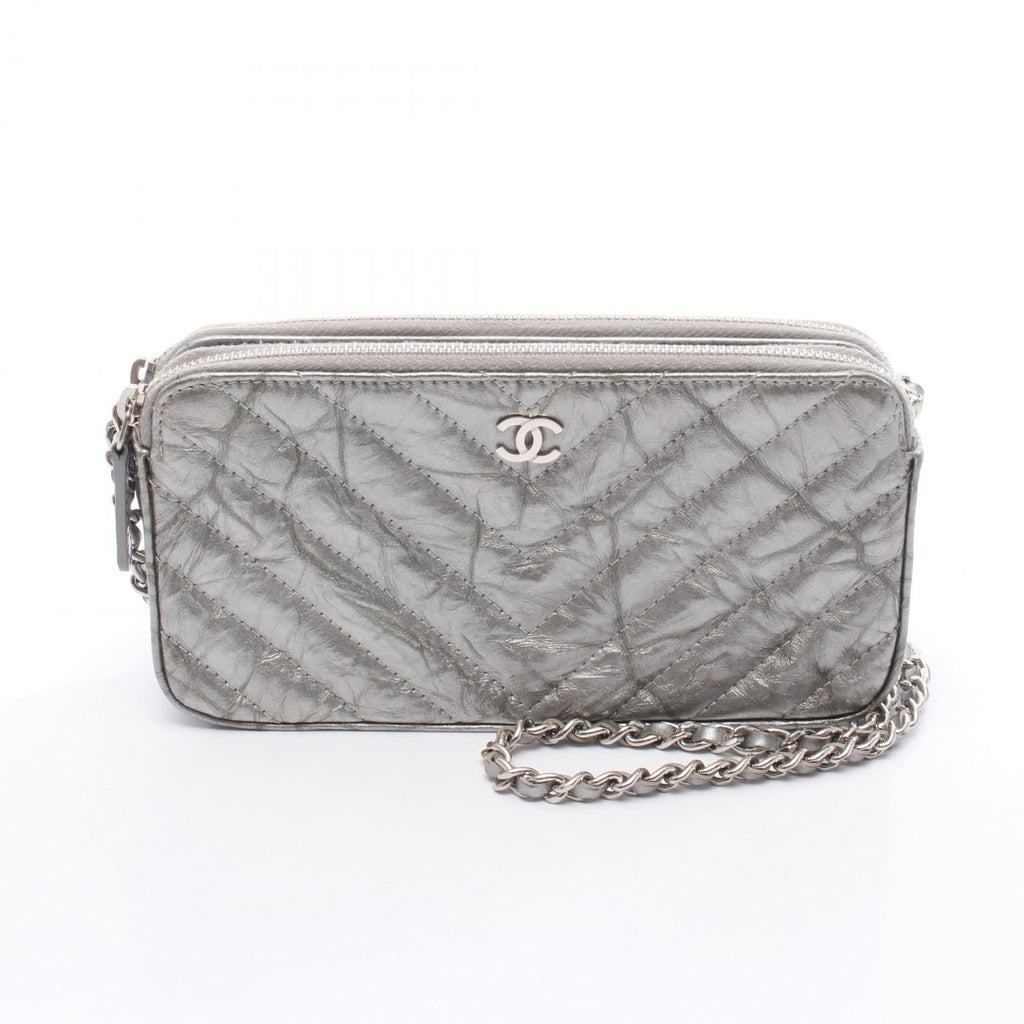 Chanel Chevron V Stitch Leather Shoulder Bag