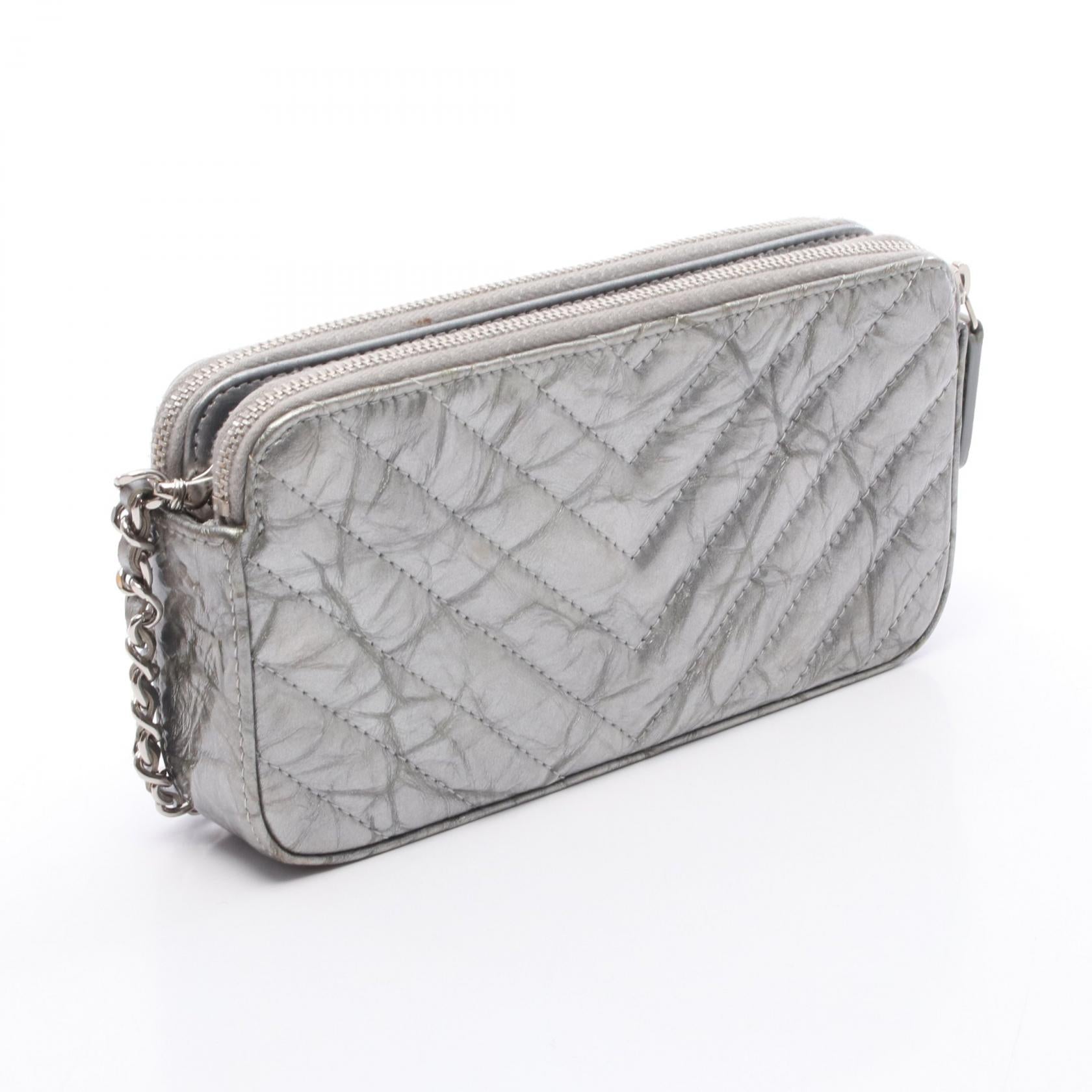 Chanel Chevron V Stitch Leather Shoulder Bag