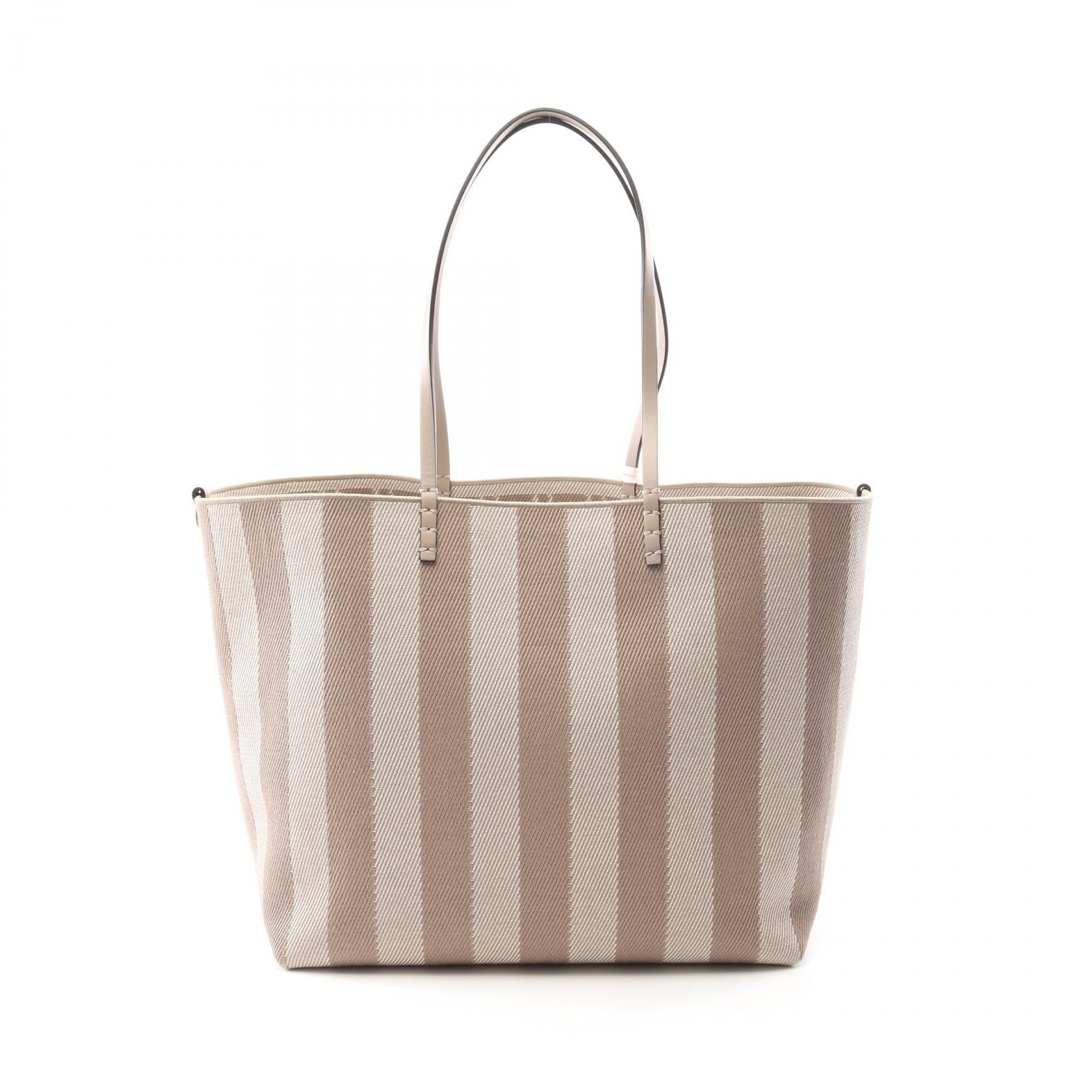 Fendi LARGE ROLL Canvas Leather Tote Bag
