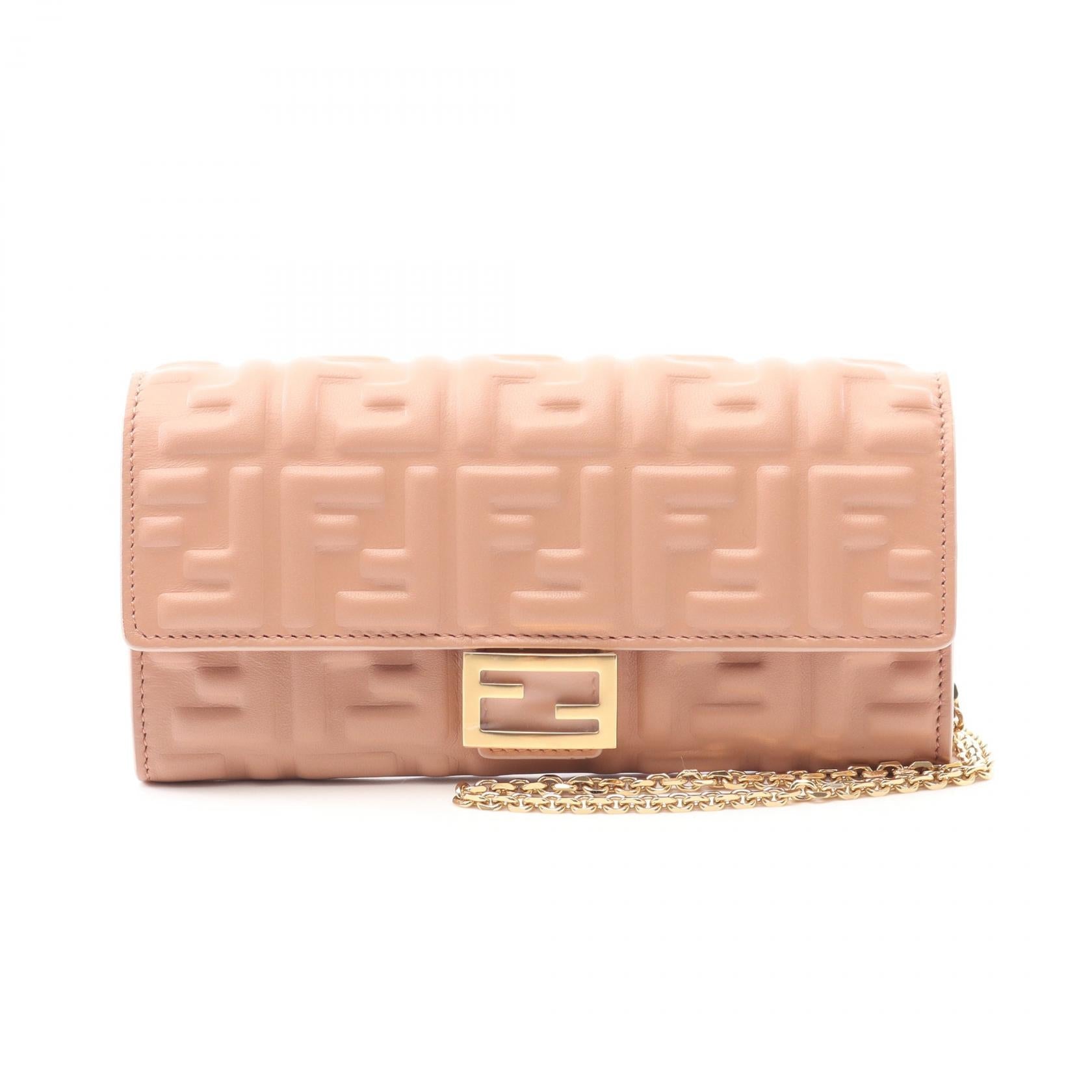 Fendi FF Logo Calf Leather Shoulder Bag