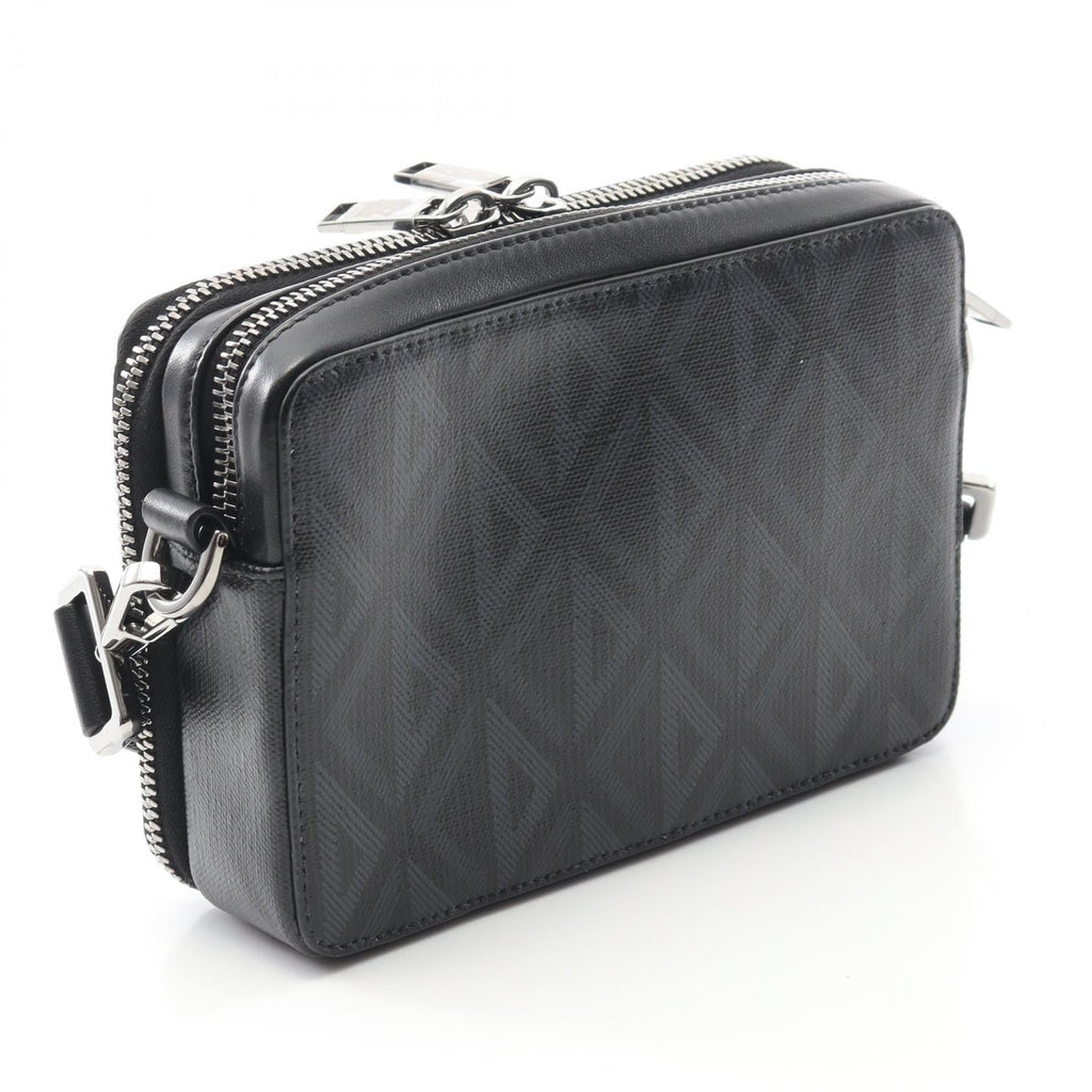 Dior CD Diamond PVC Coated Canvas Leather Shoulder Bag