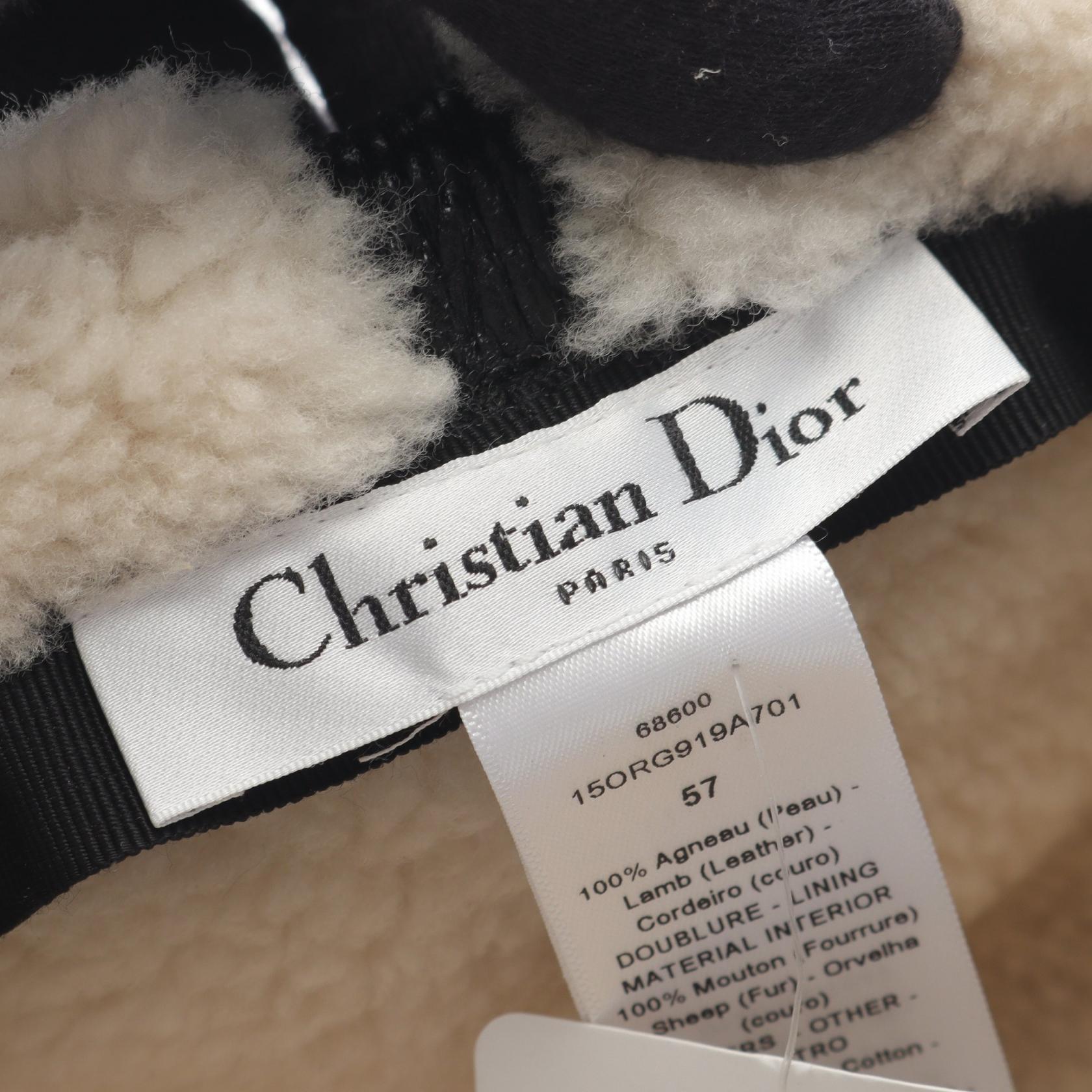 Dior 15ORG919A70190057 Shearling Leather Cap