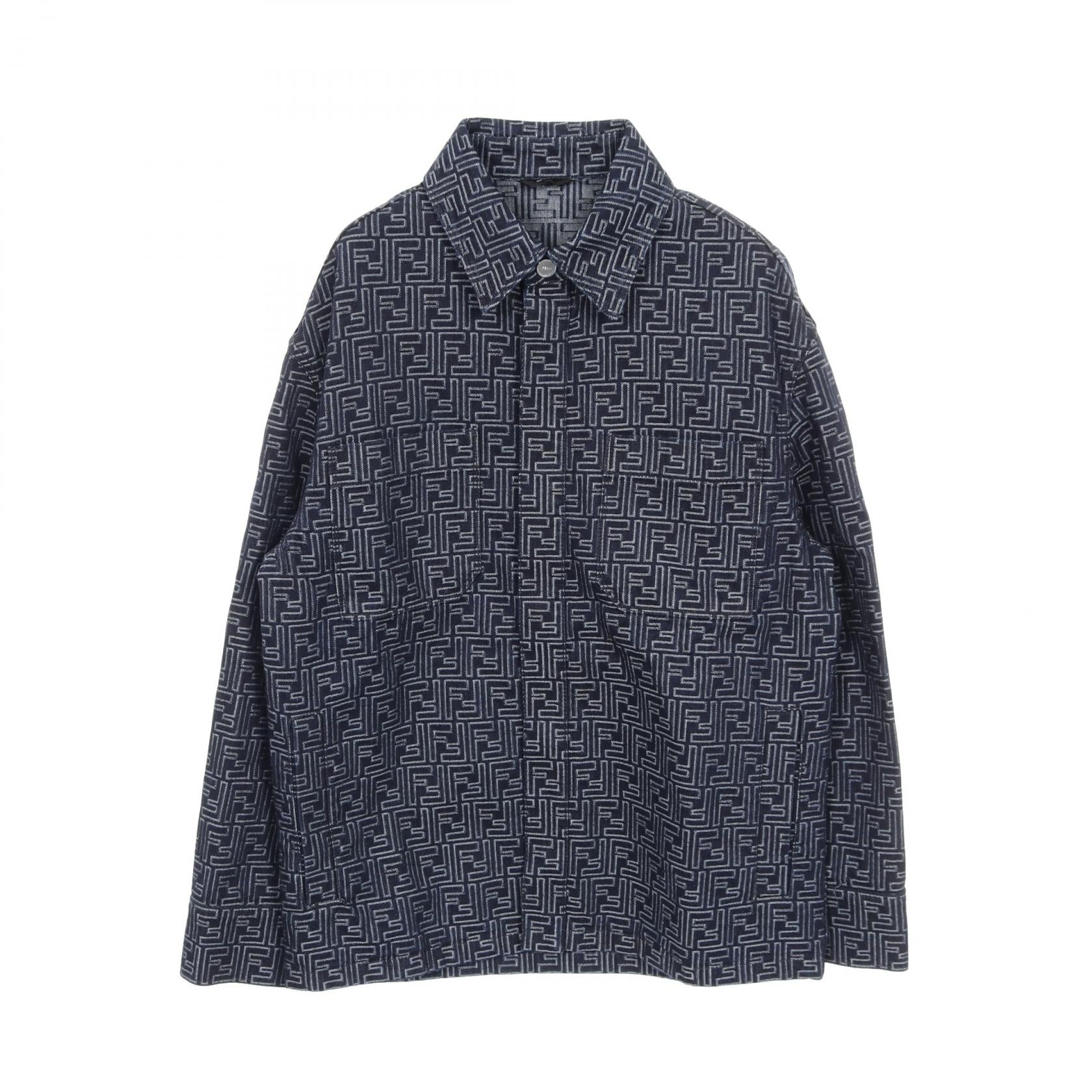 Fendi FF Jacquard Cotton Denim Jacket