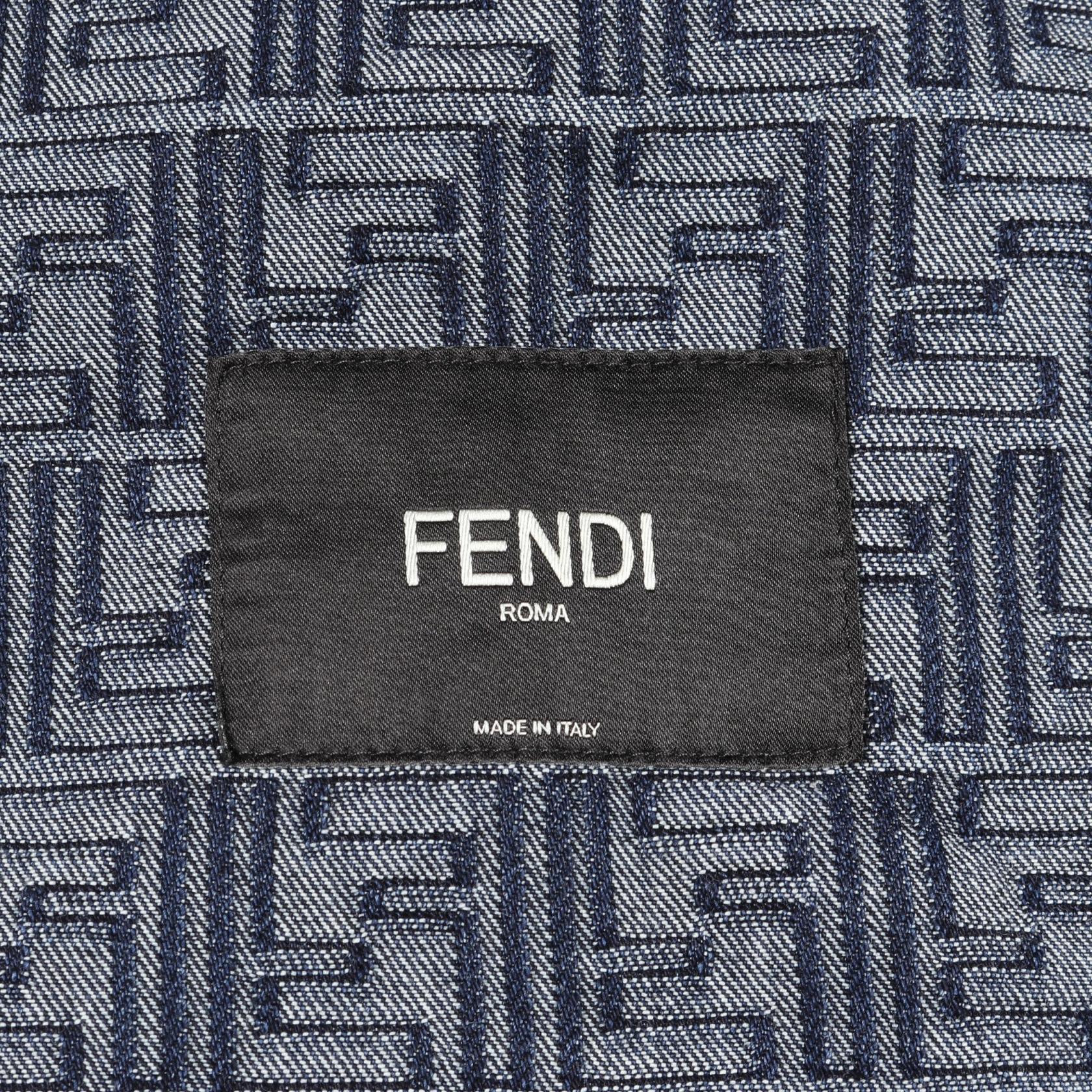 Fendi FF Jacquard Cotton Denim Jacket