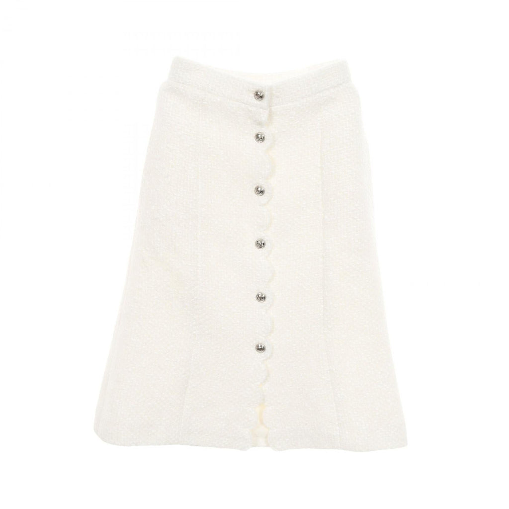 Chanel Coco Mark Button Wool Blend Skirt