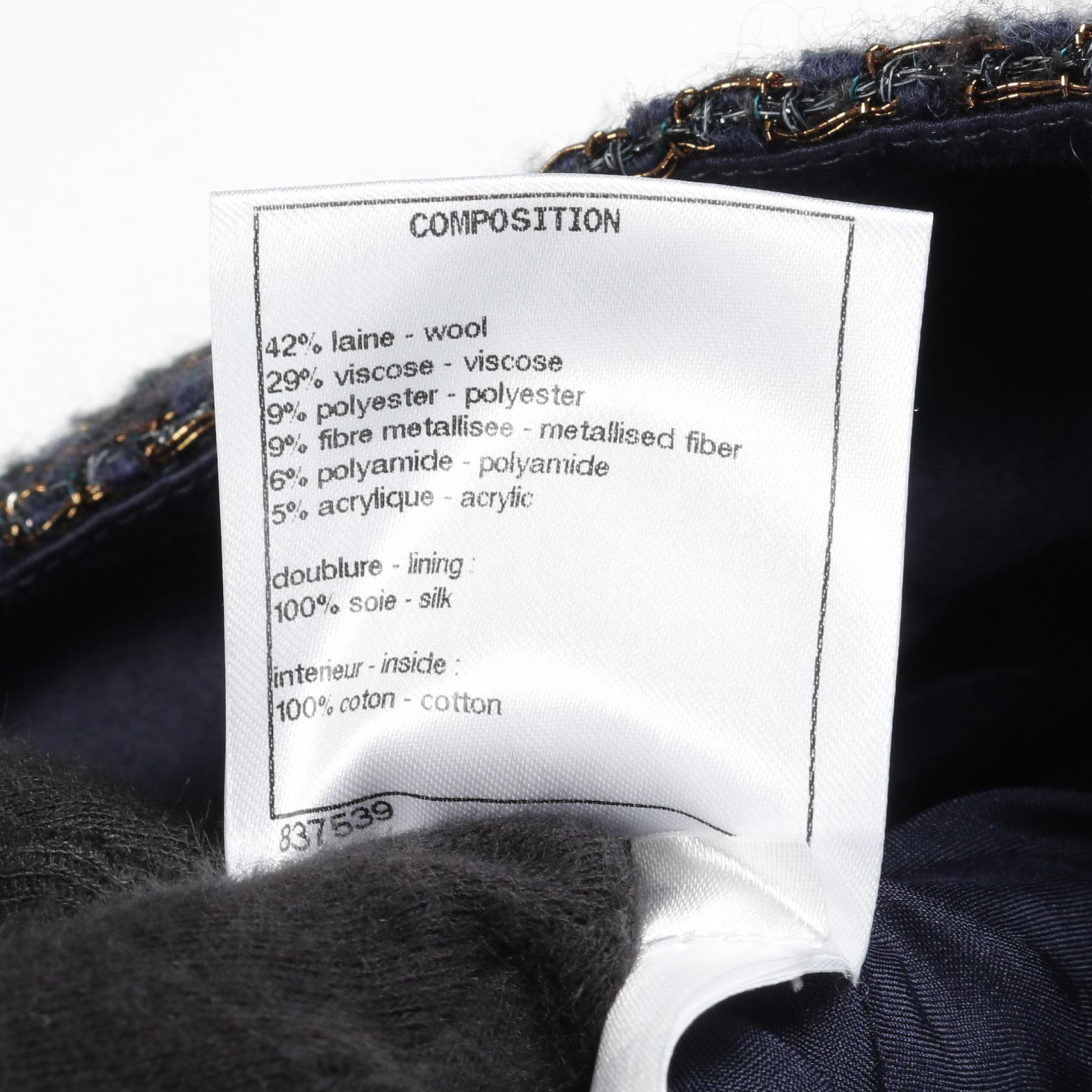 Chanel Gripoix Button Wool Viscose Skirt