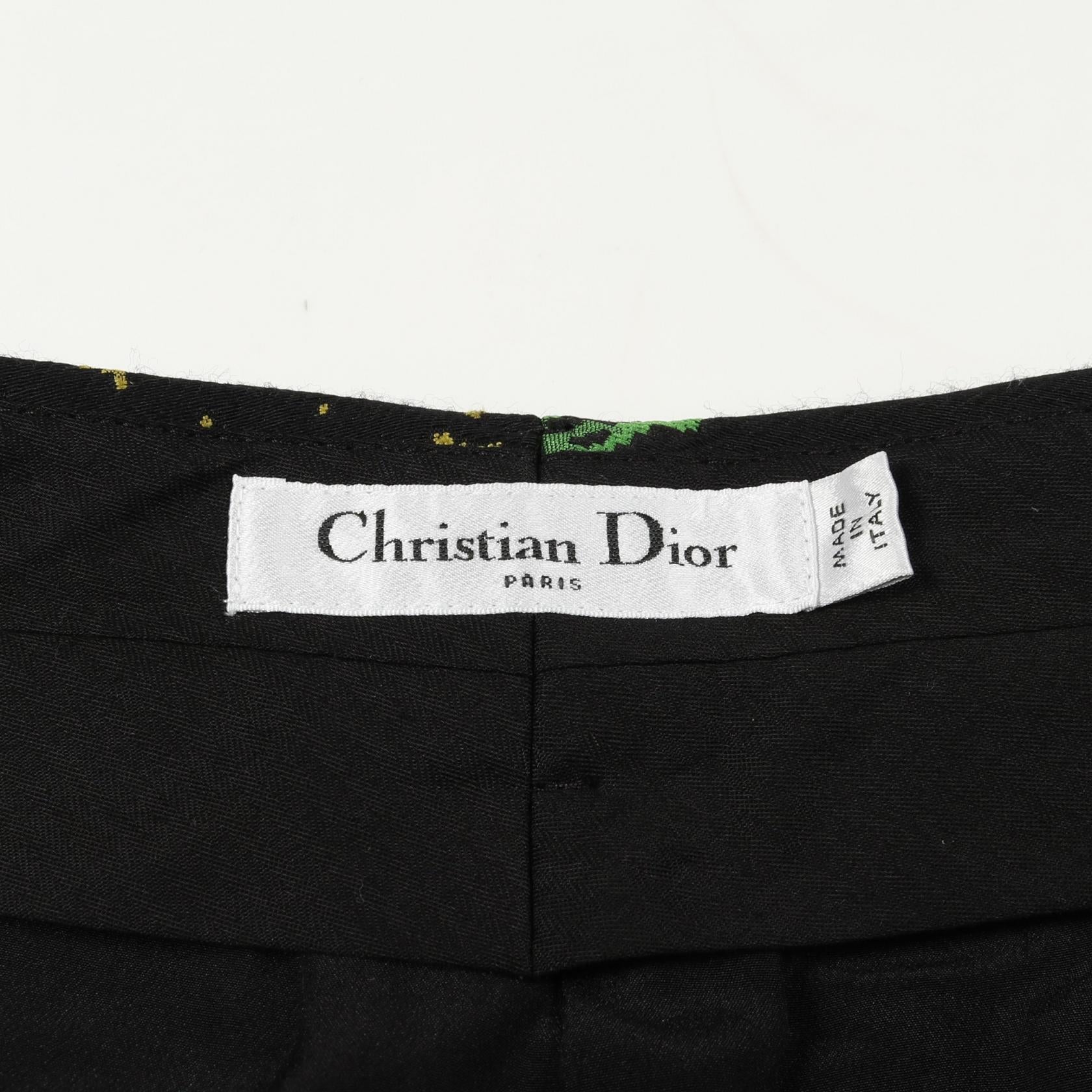 Christian Dior Zodiac Pixel Wool Silk Polyester Pants