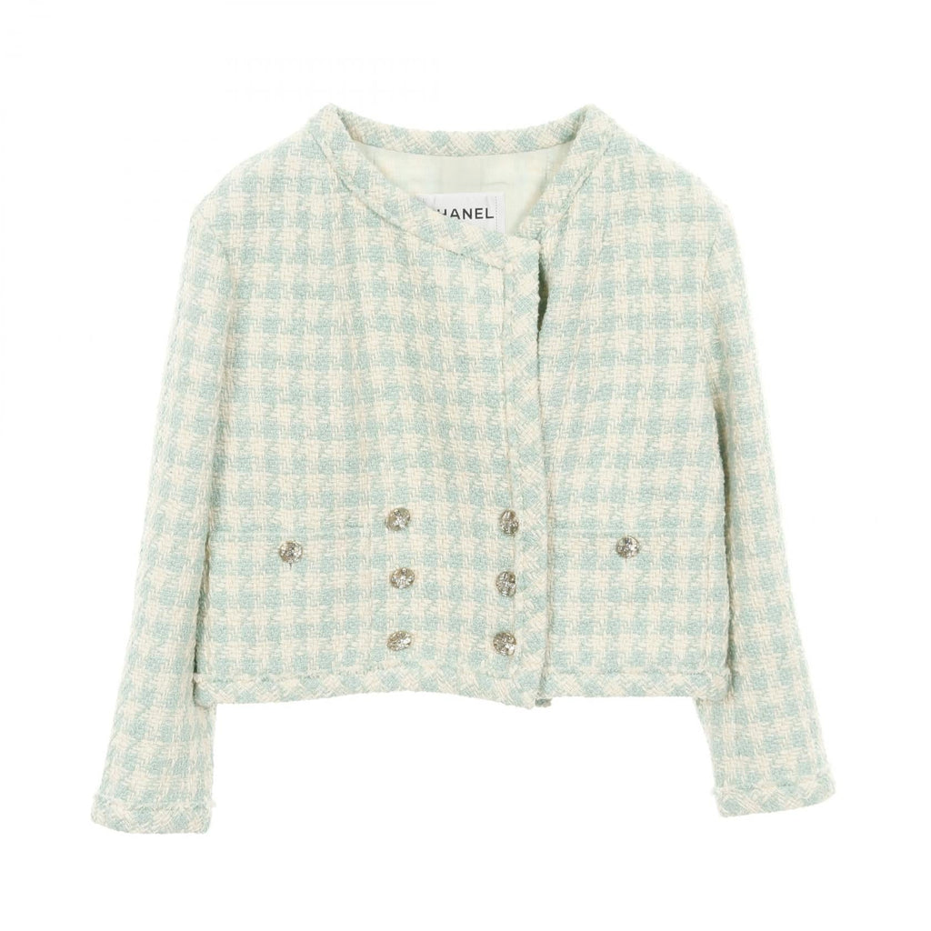Chanel Coco Mark Bijou Button Tweed Cotton Outerwear