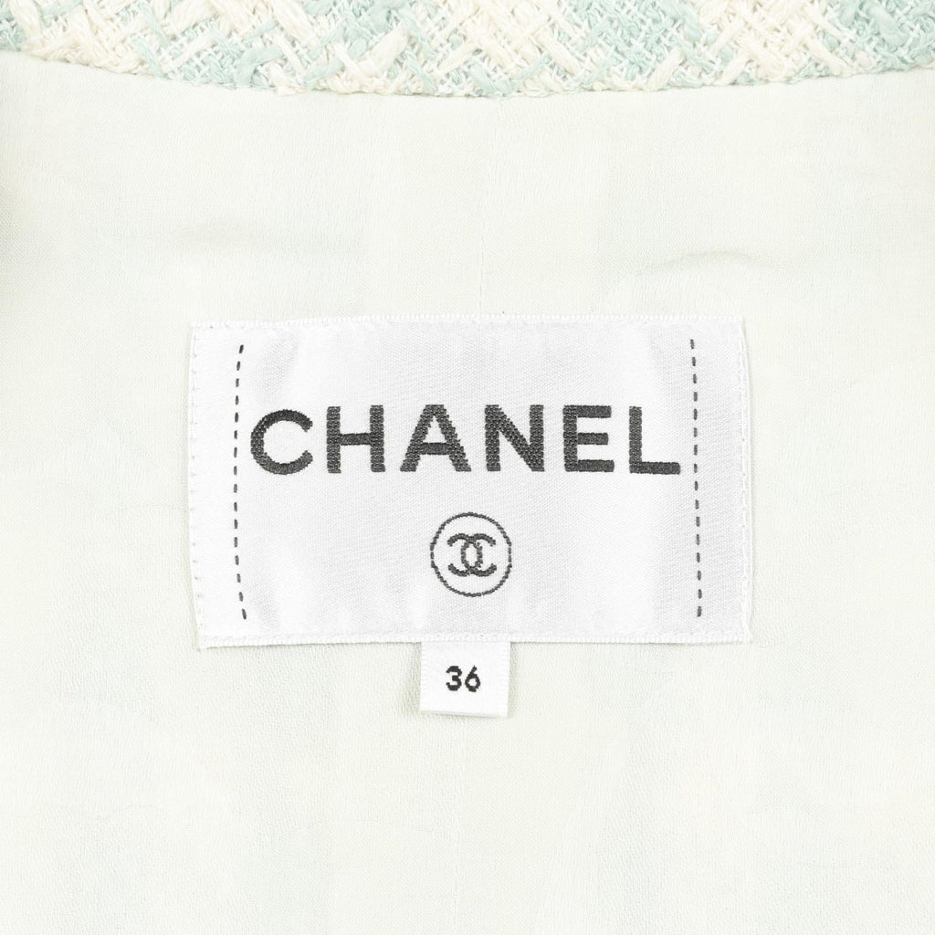 Chanel Coco Mark Bijou Button Tweed Cotton Outerwear