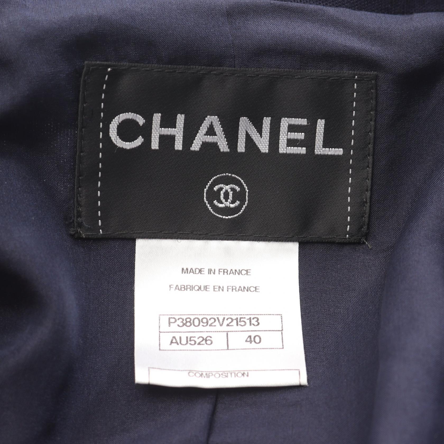 Chanel Coco Mark Button Wool Tailored Jacket