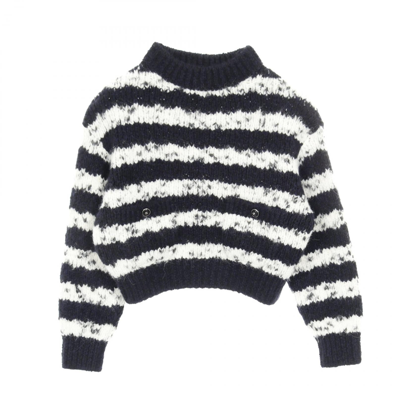 Chanel Coco Mark Button Cashmere Wool Knitwear