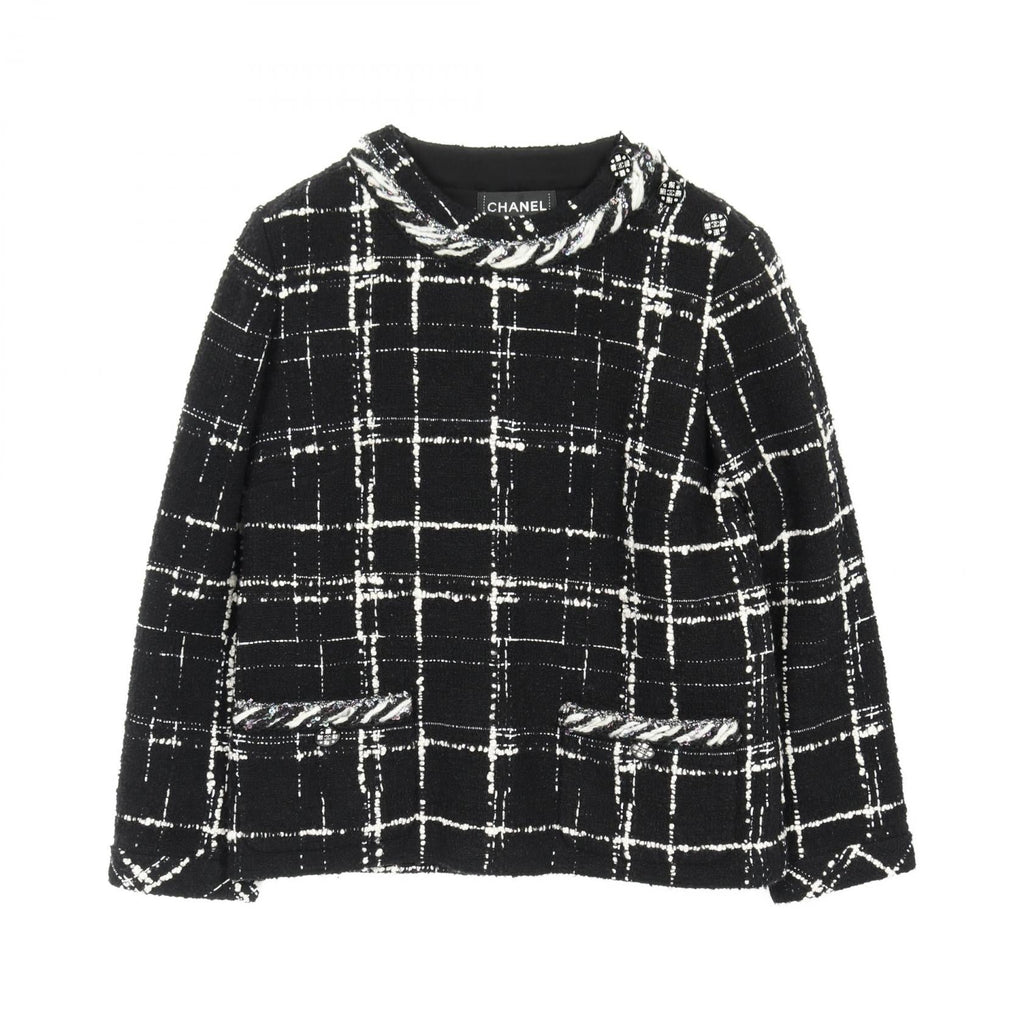 Chanel Coco Mark Button Wool Silk Blouse