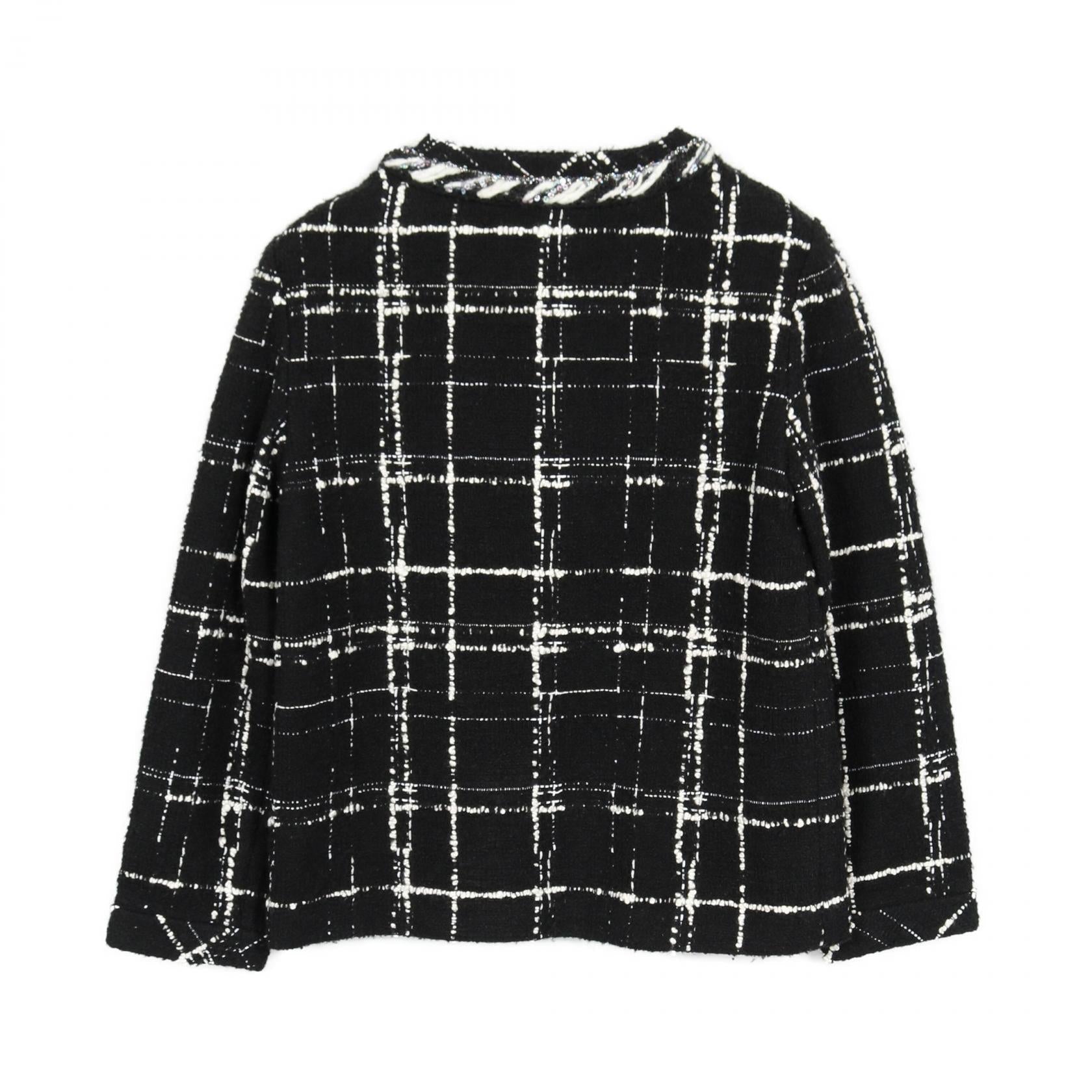 Chanel Coco Mark Button Wool Silk Blouse