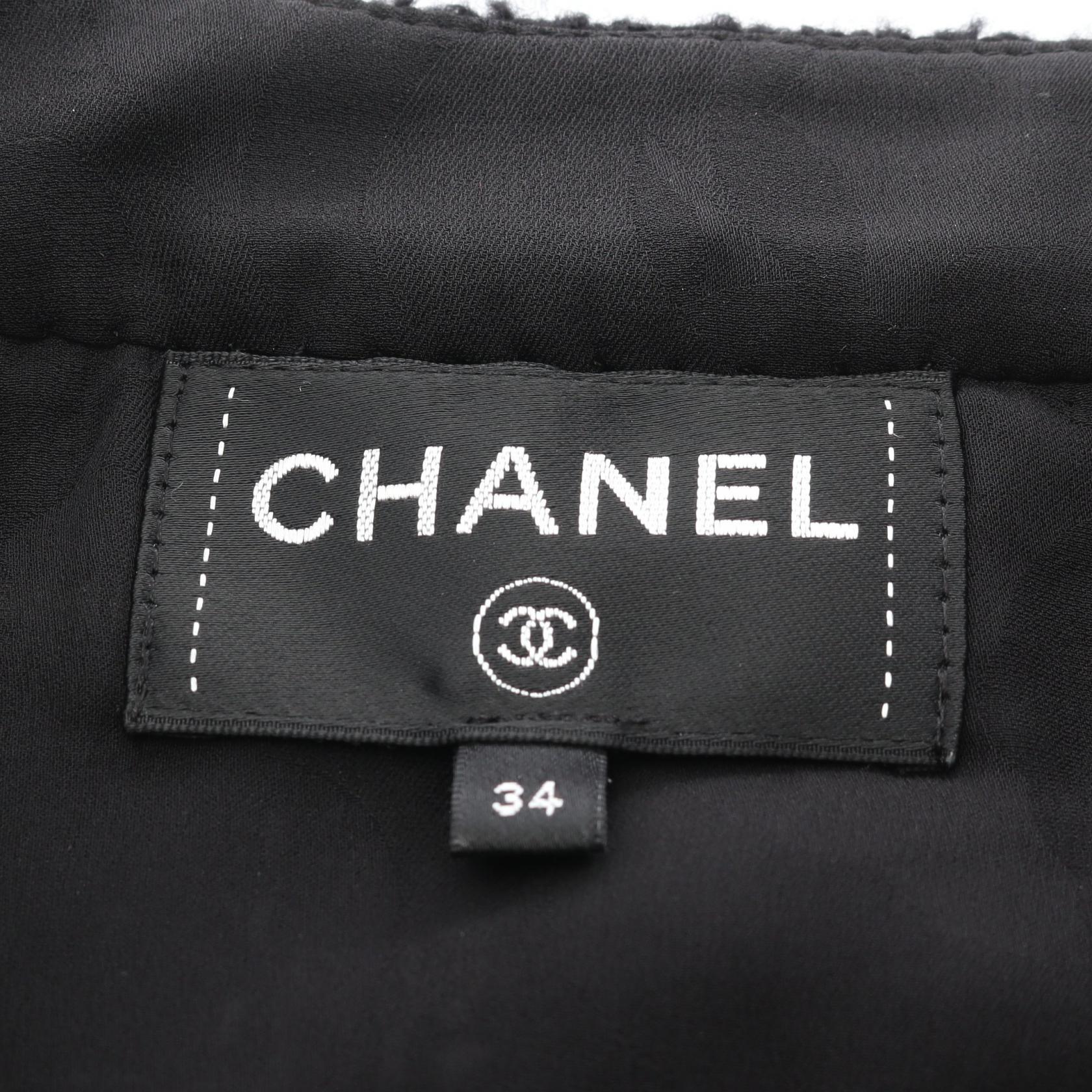 Chanel Coco Mark Button Wool Silk Blouse