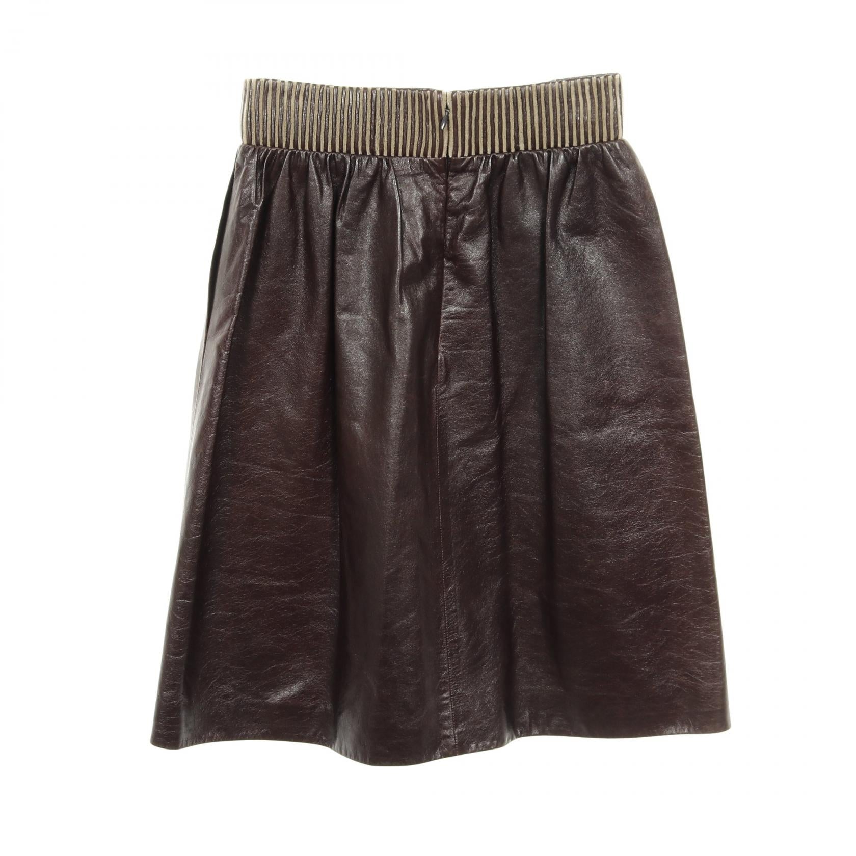 Chanel Coco Mark Button Lambskin Skirt