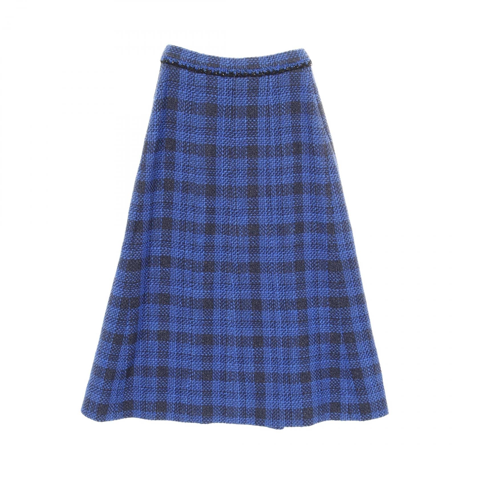 Chanel Coco Mark Button Cotton Skirt