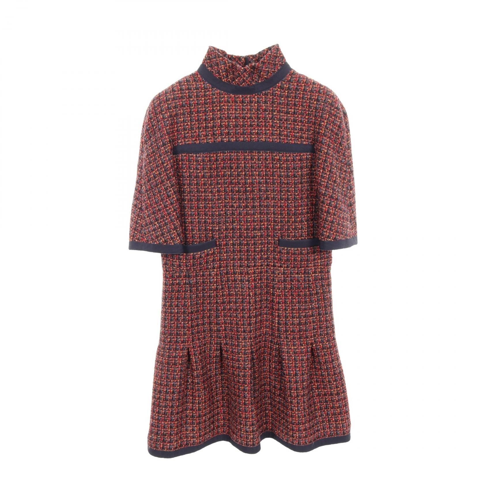 Chanel Coco Mark Button Wool Dress