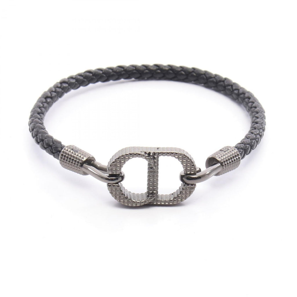Dior CD Icon Leather Stainless Steel Bracelet