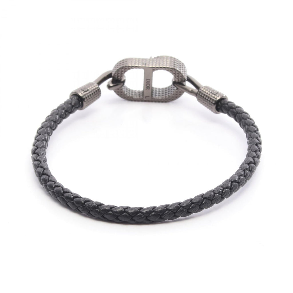 Dior CD Icon Leather Stainless Steel Bracelet