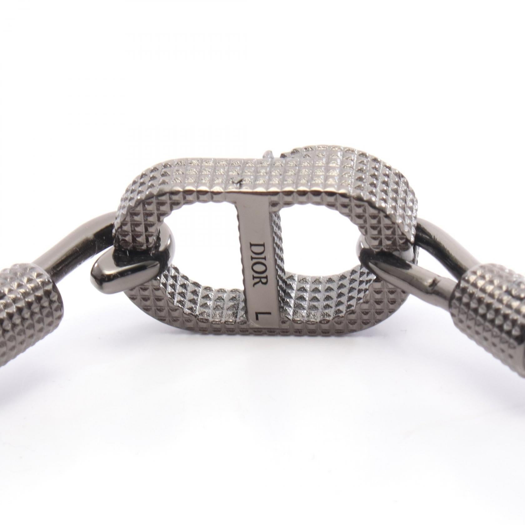 Dior CD Icon Leather Stainless Steel Bracelet