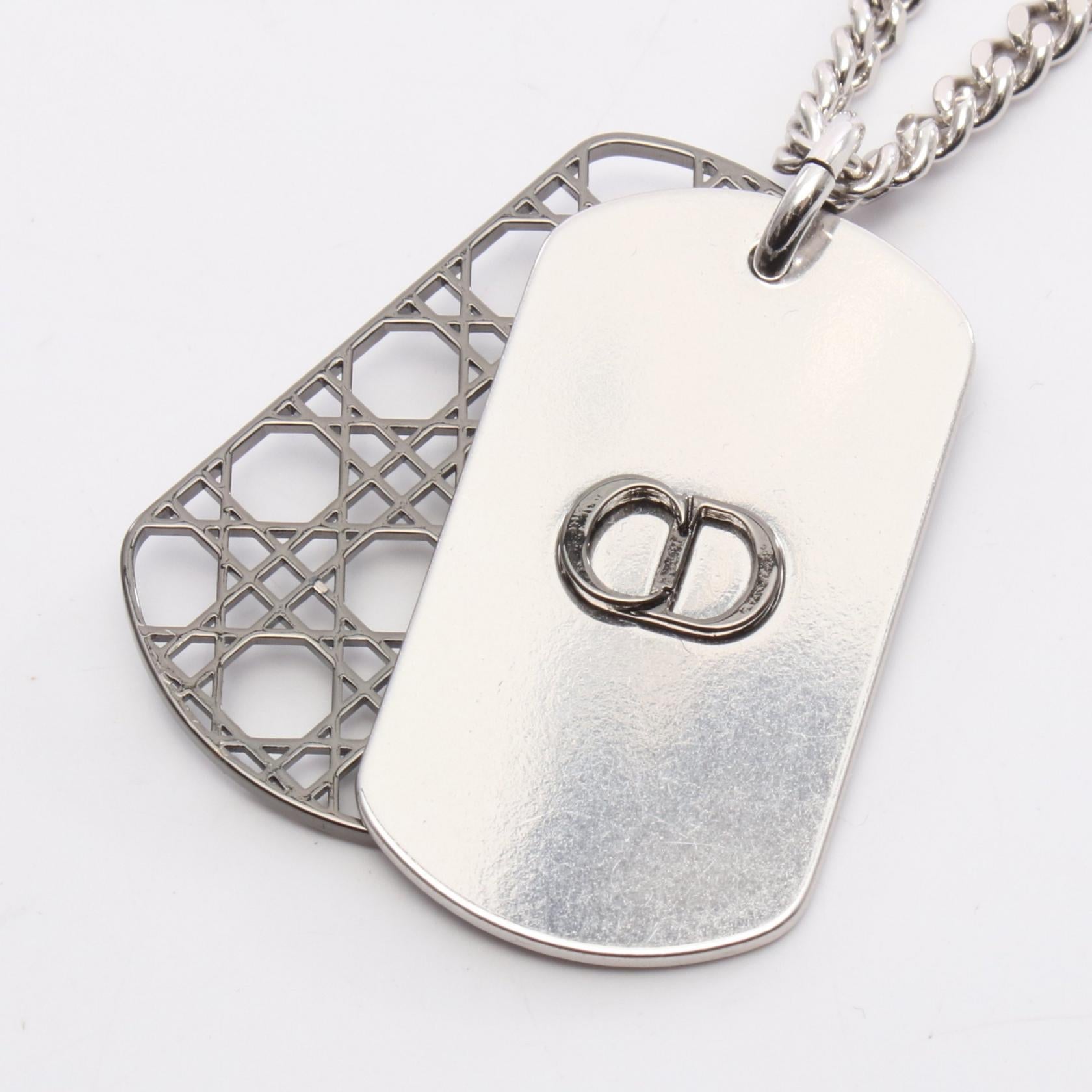 Dior CD Icon Cannage Stainless Steel Necklace
