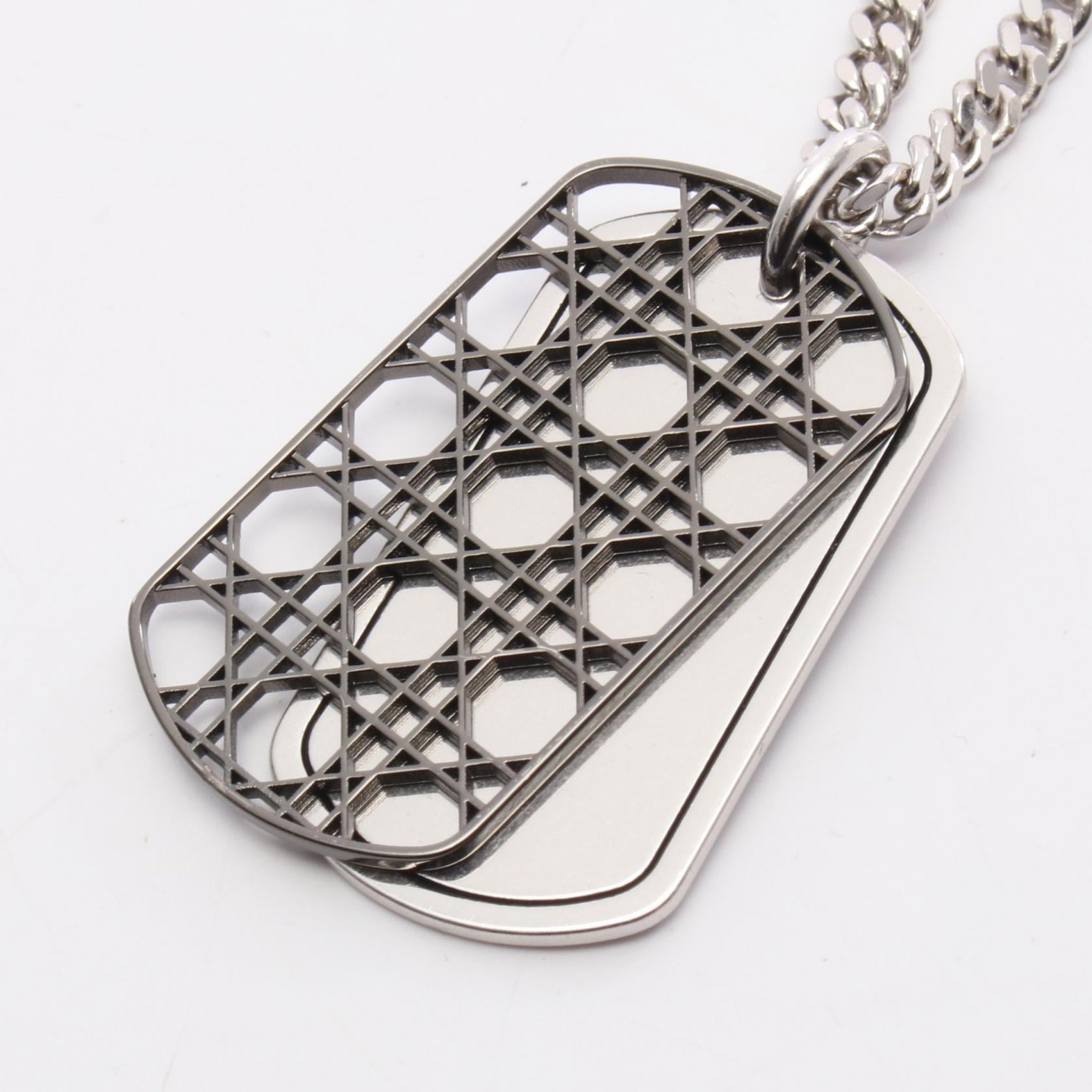 Dior CD Icon Cannage Stainless Steel Necklace