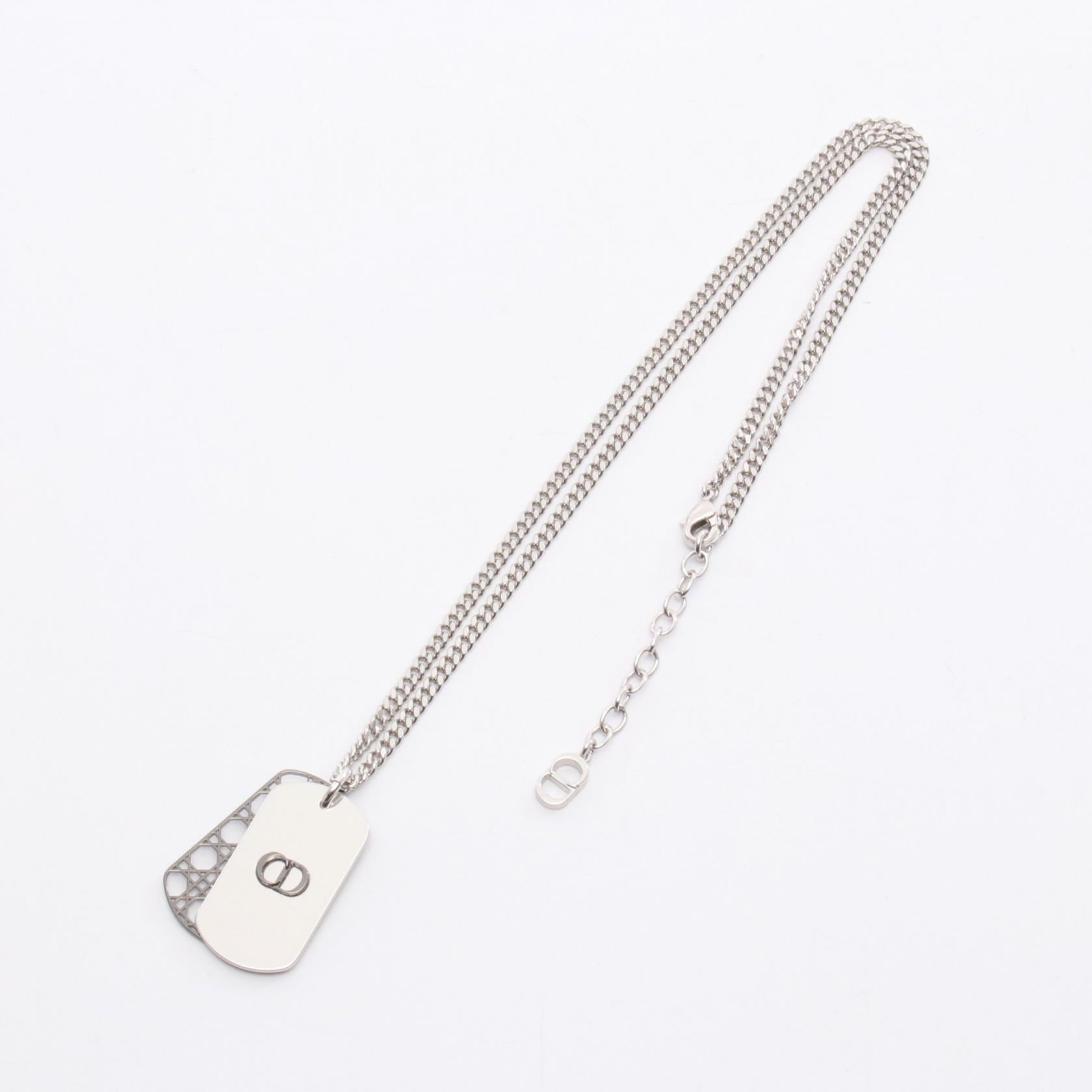 Dior CD Icon Cannage Stainless Steel Necklace