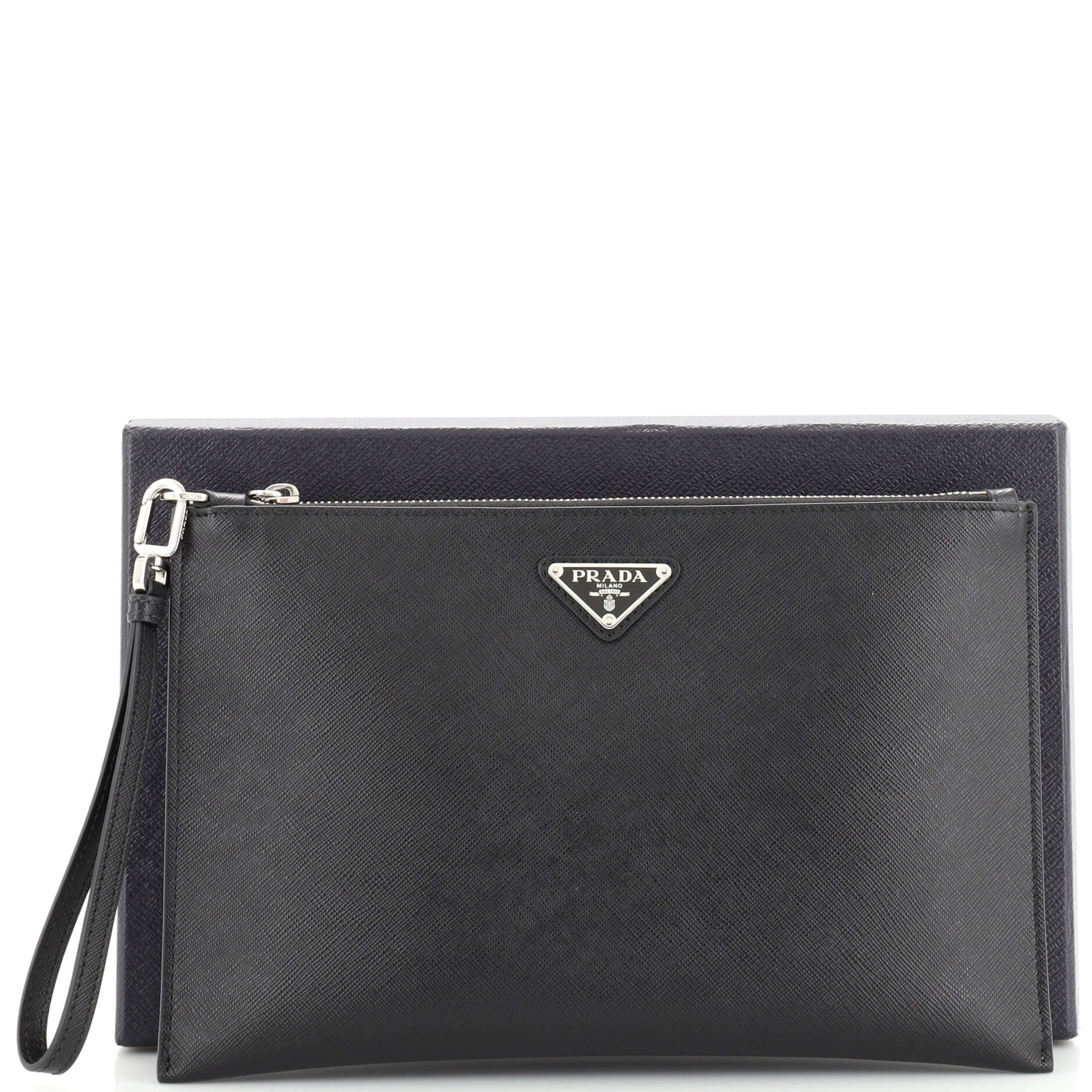 Wristlet Clutch Saffiano Leather Medium