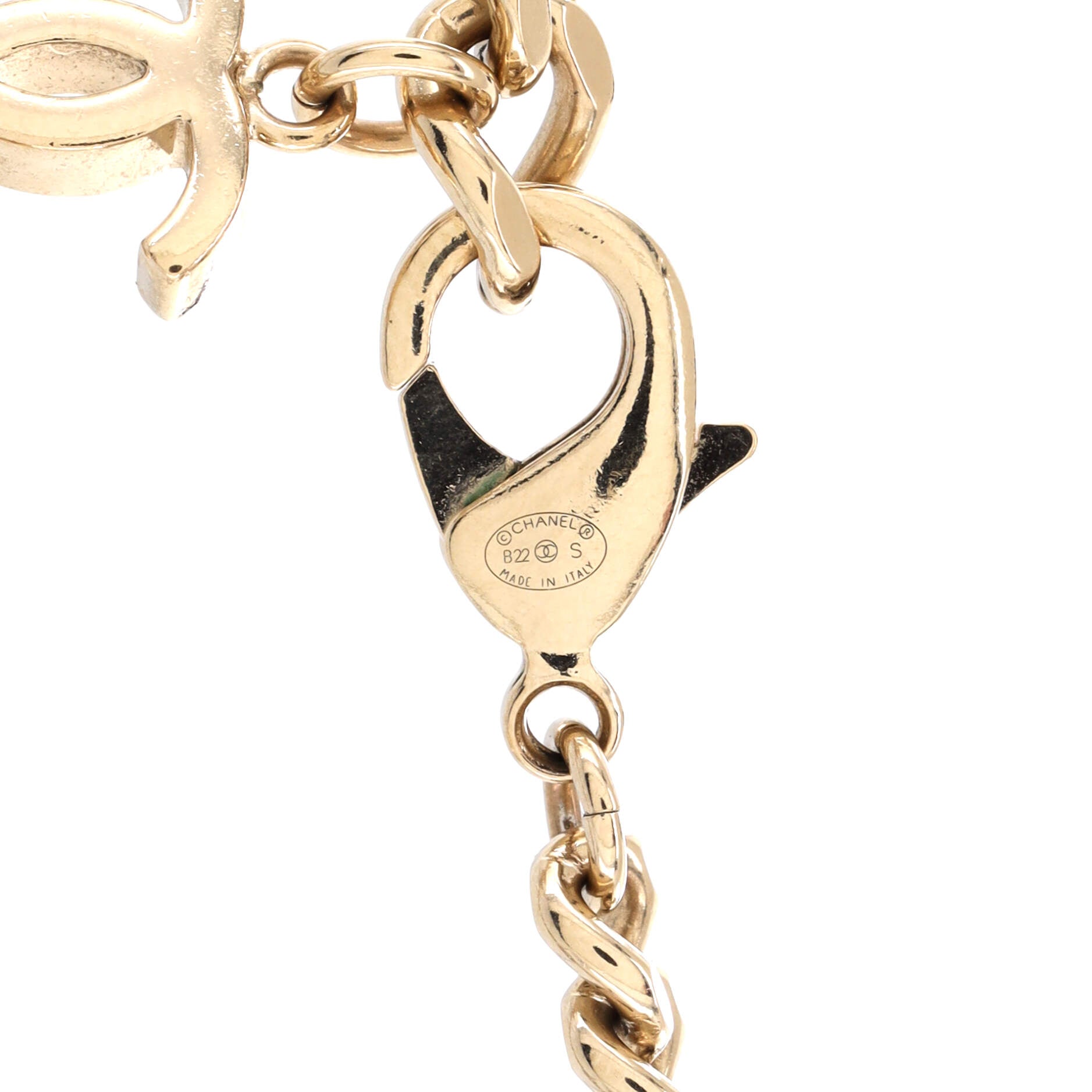 Triple CC Choker Necklace Metal with Crystals