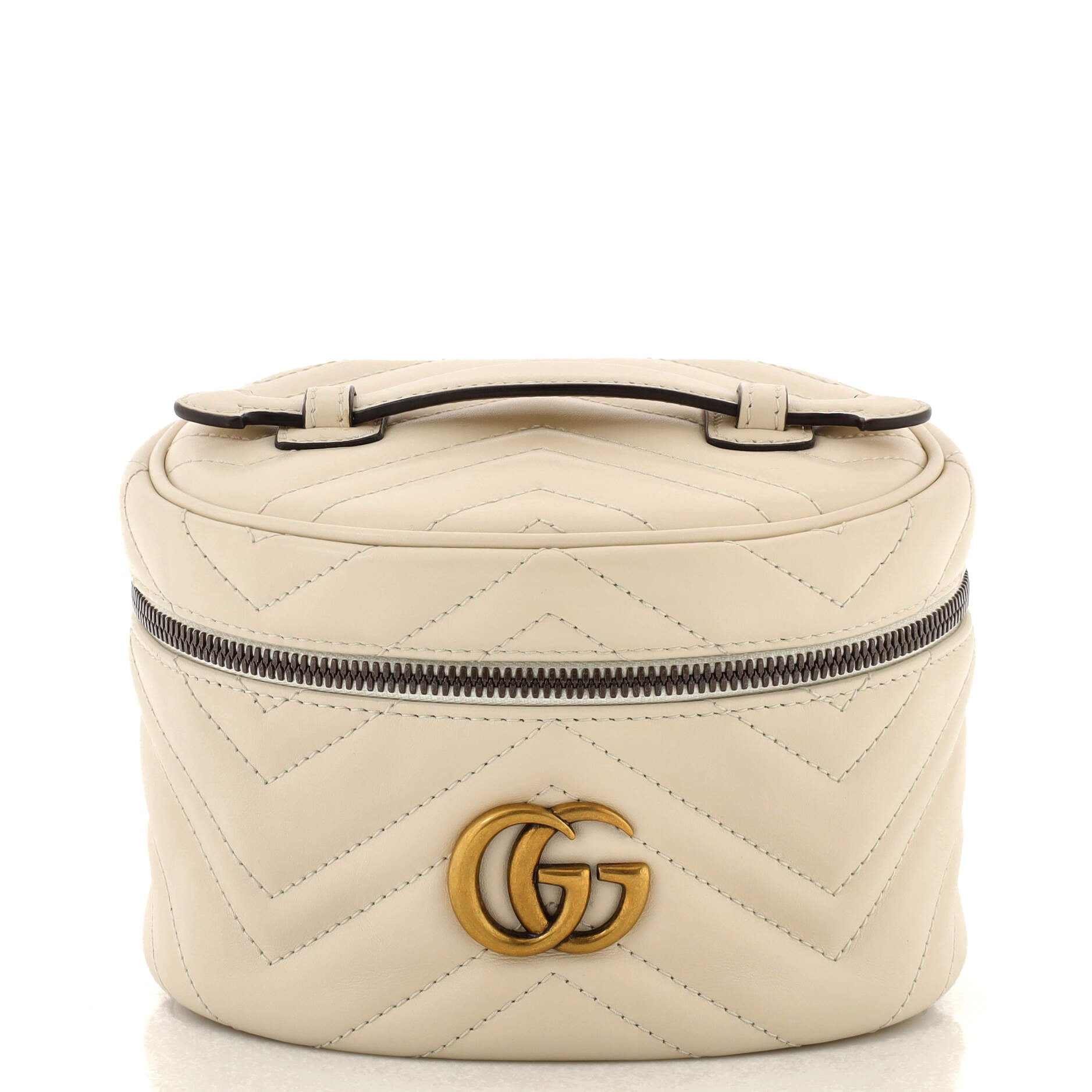 GG Marmont Top Handle Cosmetic Case Matelasse Leather Mini