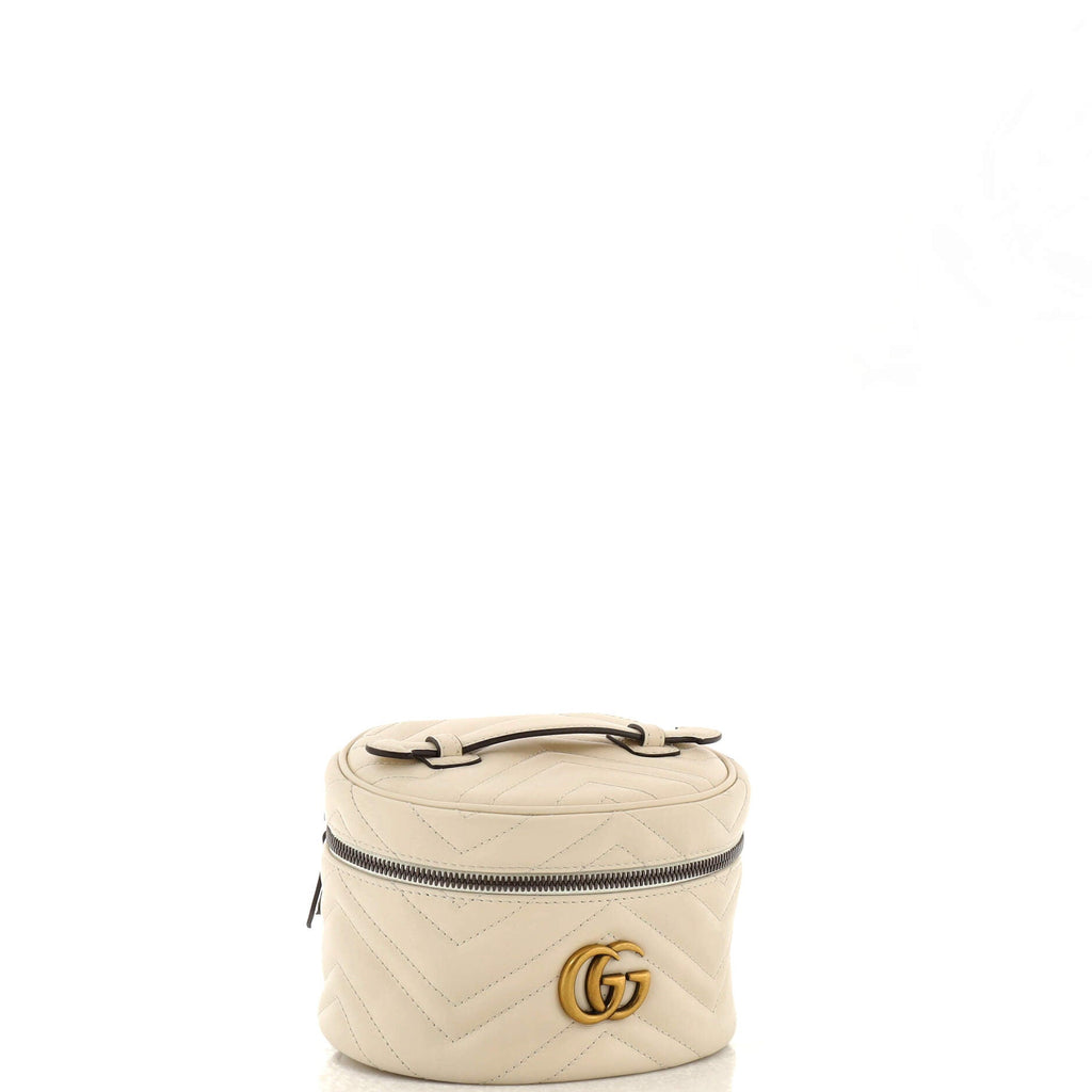GG Marmont Top Handle Cosmetic Case Matelasse Leather Mini