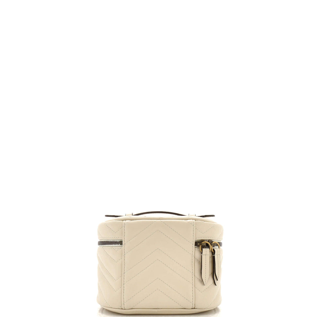 GG Marmont Top Handle Cosmetic Case Matelasse Leather Mini