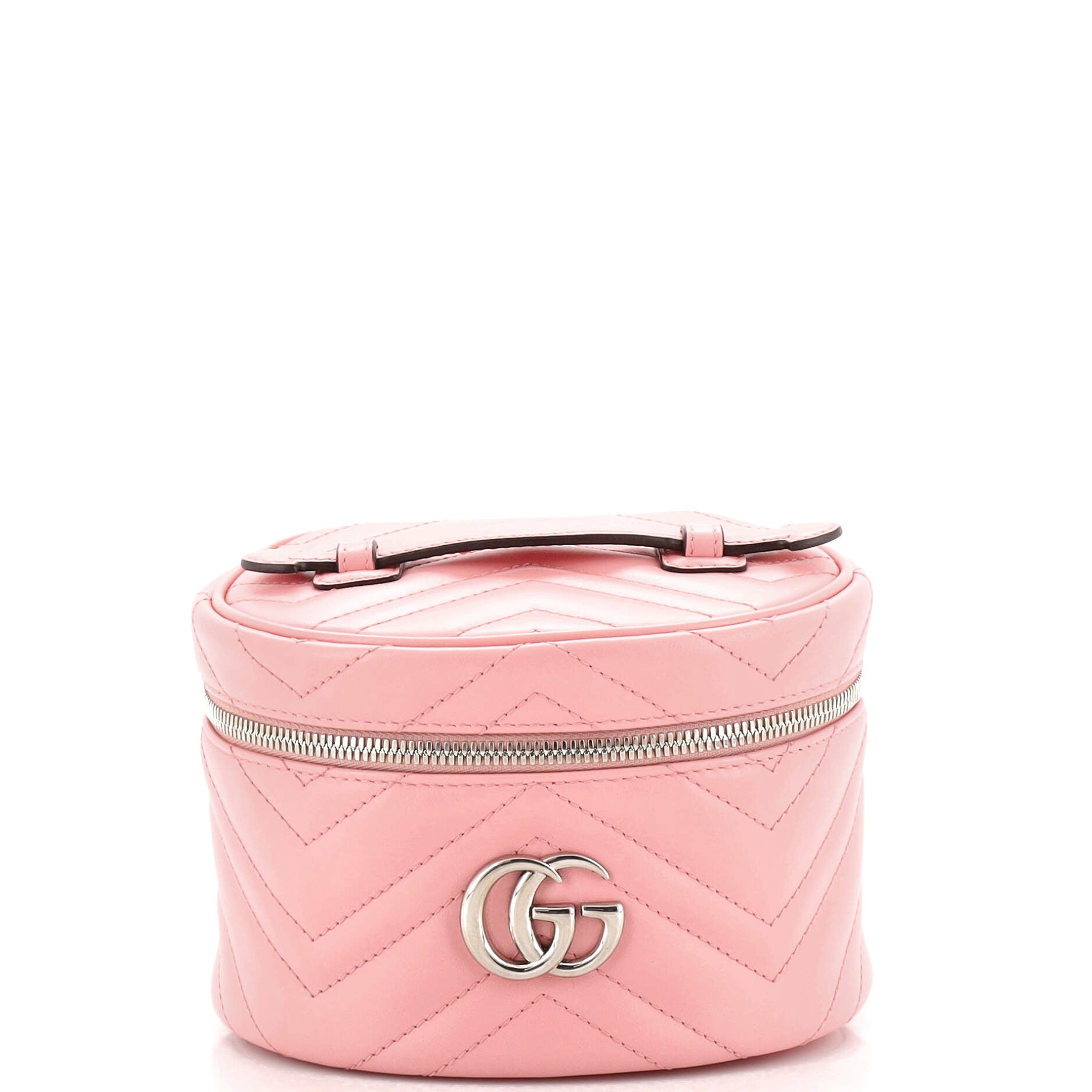 GG Marmont Top Handle Cosmetic Case Matelasse Leather Mini